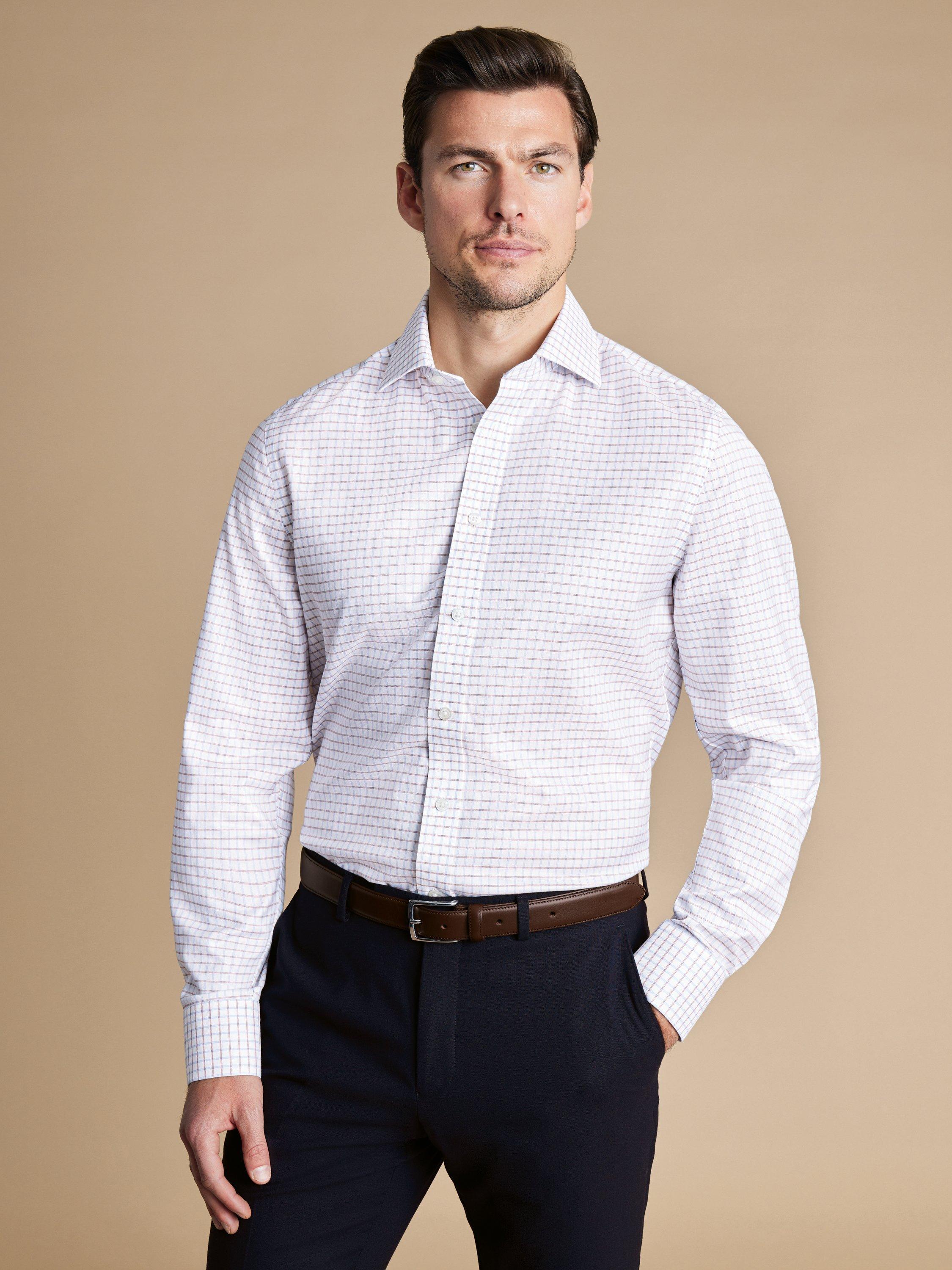 Charles Tyrwhitt Cotton Slim Fit Check Shirt, Sky Blue/Multi