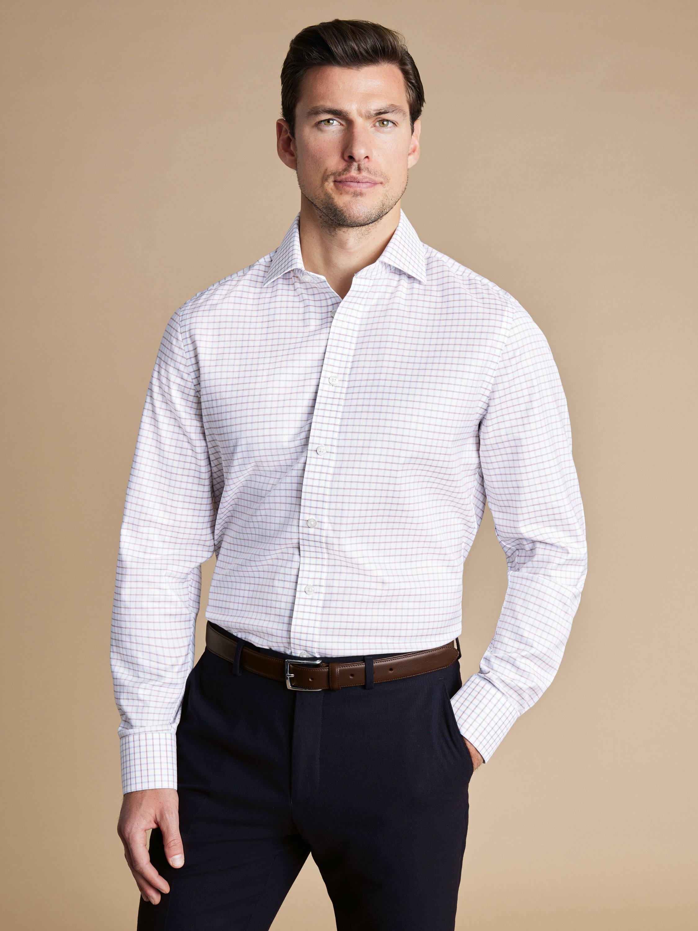 Charles Tyrwhitt Cotton Super Slim Fit Check Shirt, Sky Blue/Multi