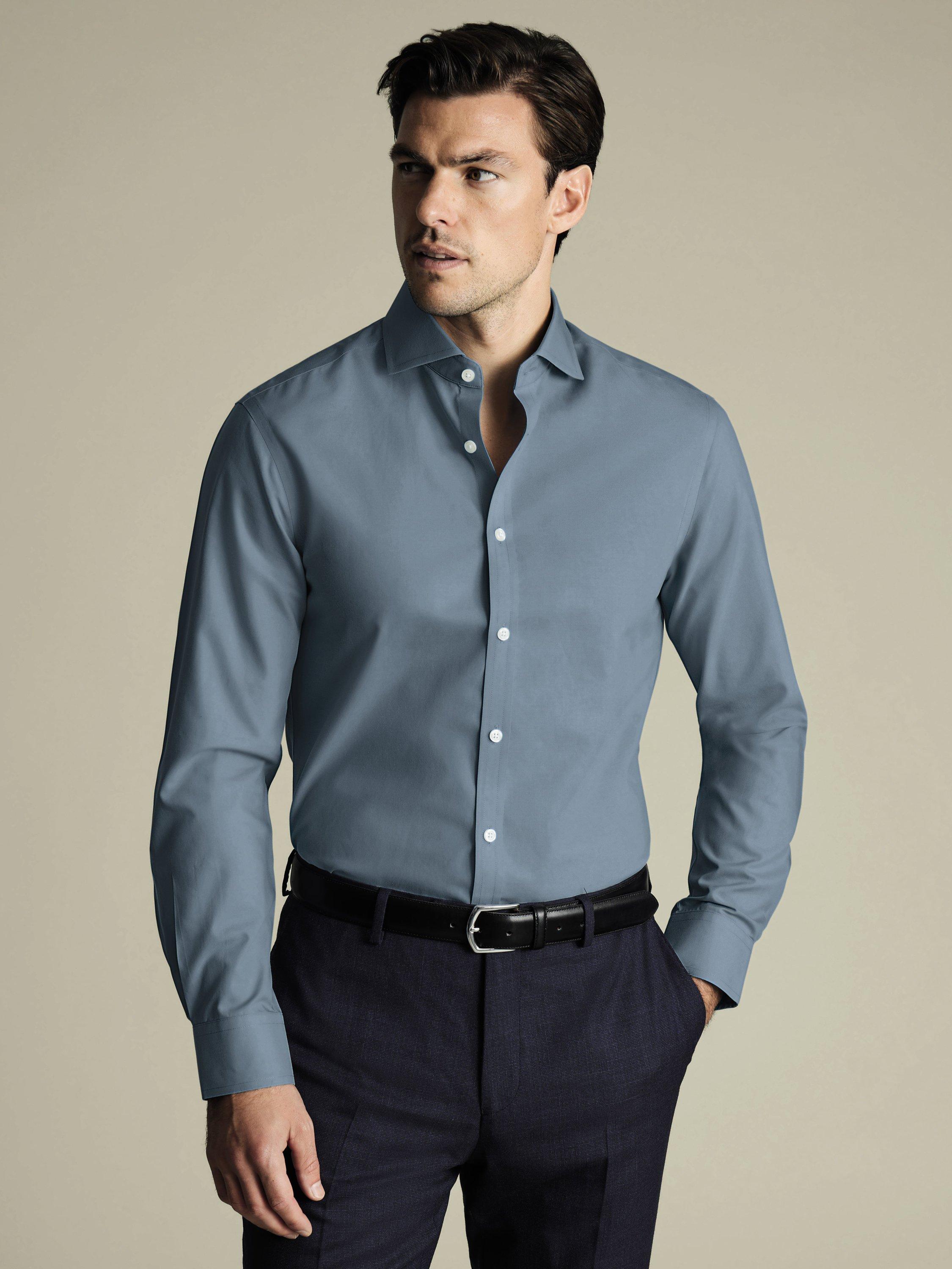 Charles Tyrwhitt Cotton Regular Fit Shirt, Airforce Blue