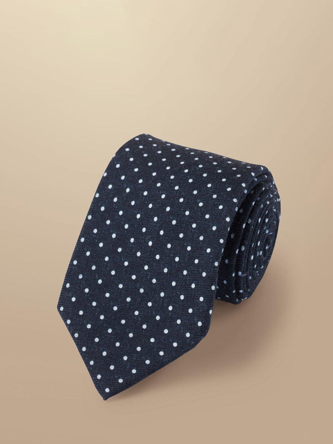 Charles Tyrwhitt Spot Print Wool Tie, French Navy