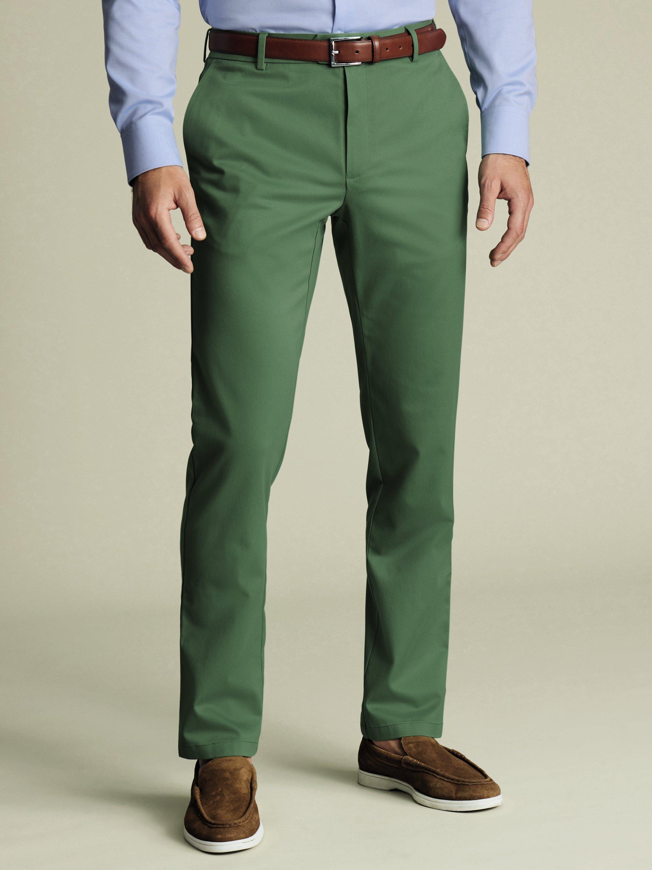 Charles Tyrwhitt Ultimate Non-Iron Slim Fit Chinos, Green