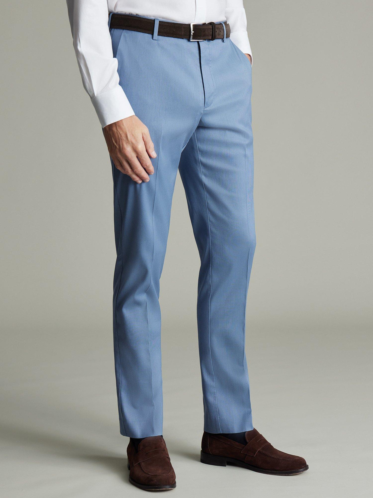 Charles Tyrwhitt Smart Textured Slim Fit Trousers, Airforce Blue