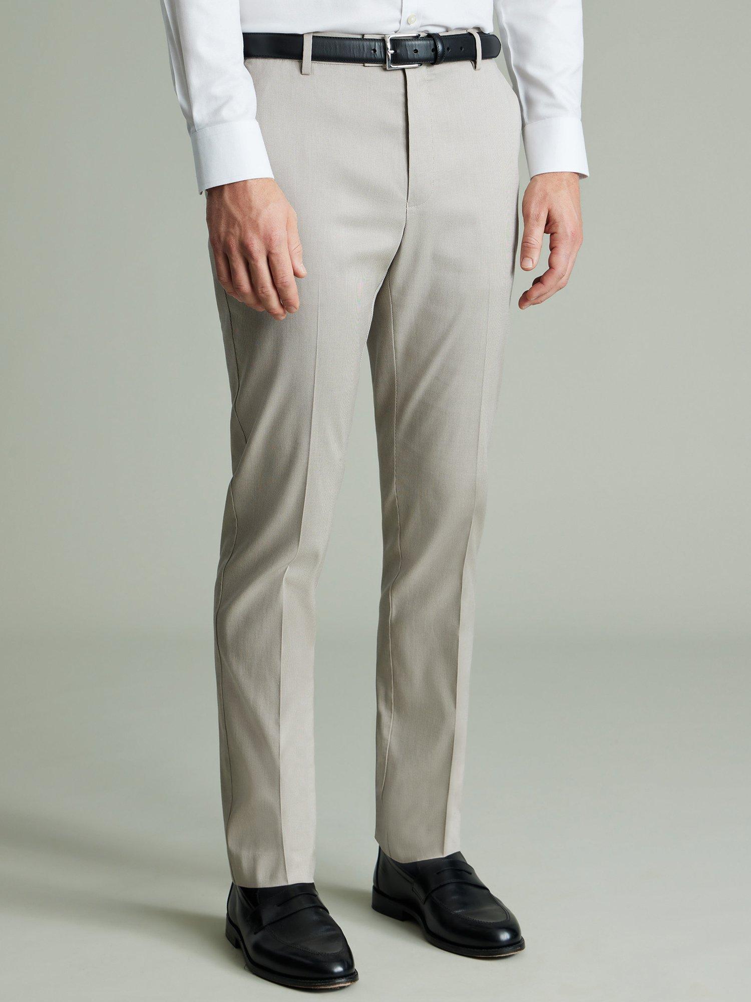 Charles Tyrwhitt Smart Textured Slim Fit Trousers, Limestone