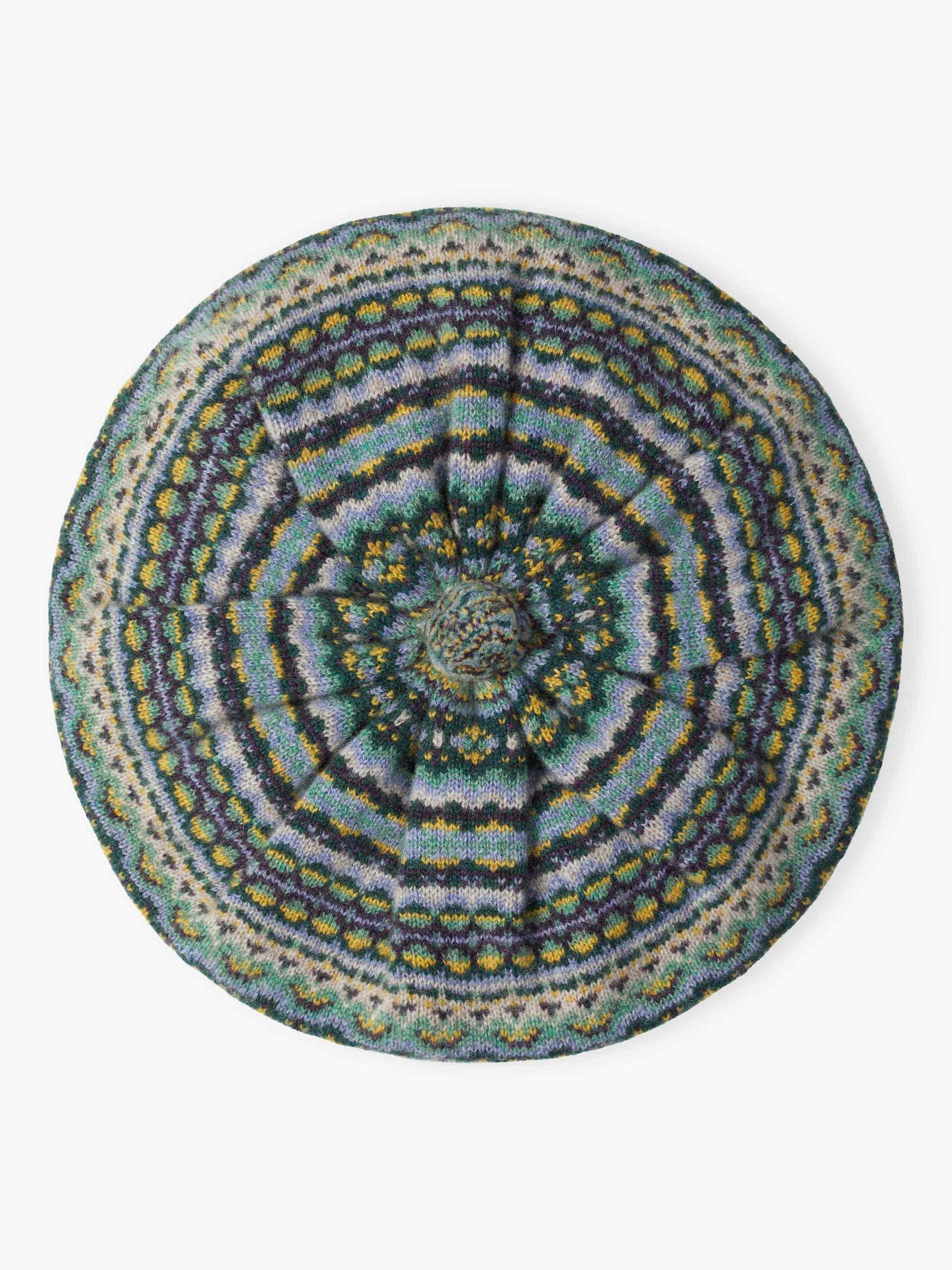 Brora Pure Cashmere Fair Isle Beret, Ash