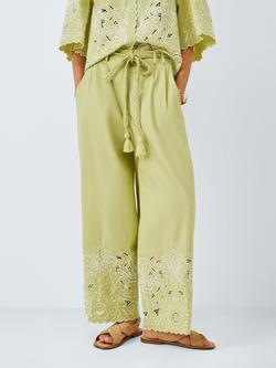 AND/OR Karin Cutwork Cropped Trousers, Green, Green