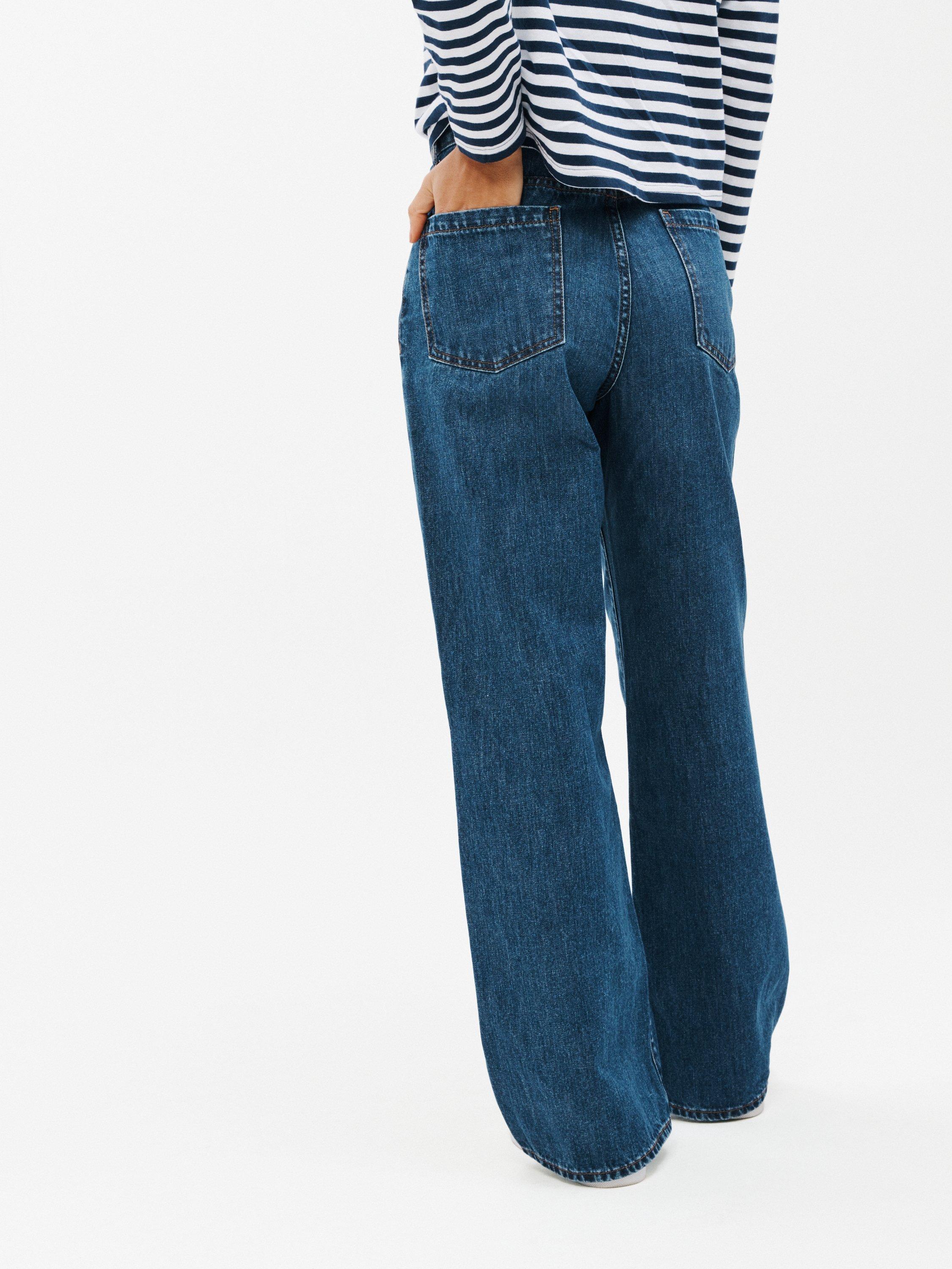Product image 2 of 6, which shows John Lewis ANYDAY Wide Leg Denim Jeans, Mid Wash, 6