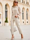 Sosandar Faux Leather Trousers, Cream