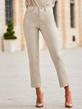 Sosandar Faux Leather Trousers, Cream