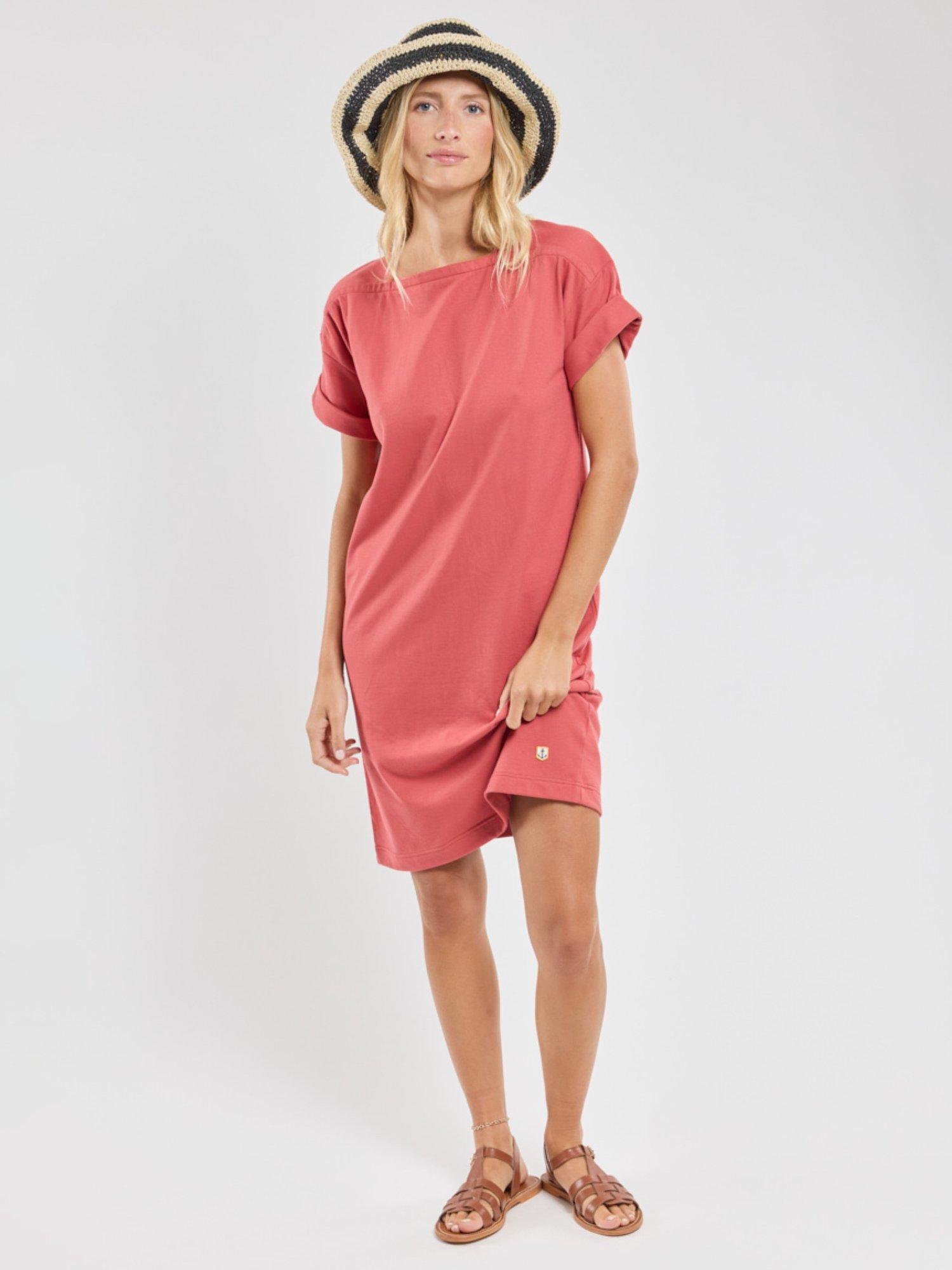 Armor Lux Logo T-Shirt Dress, Garnet Rose