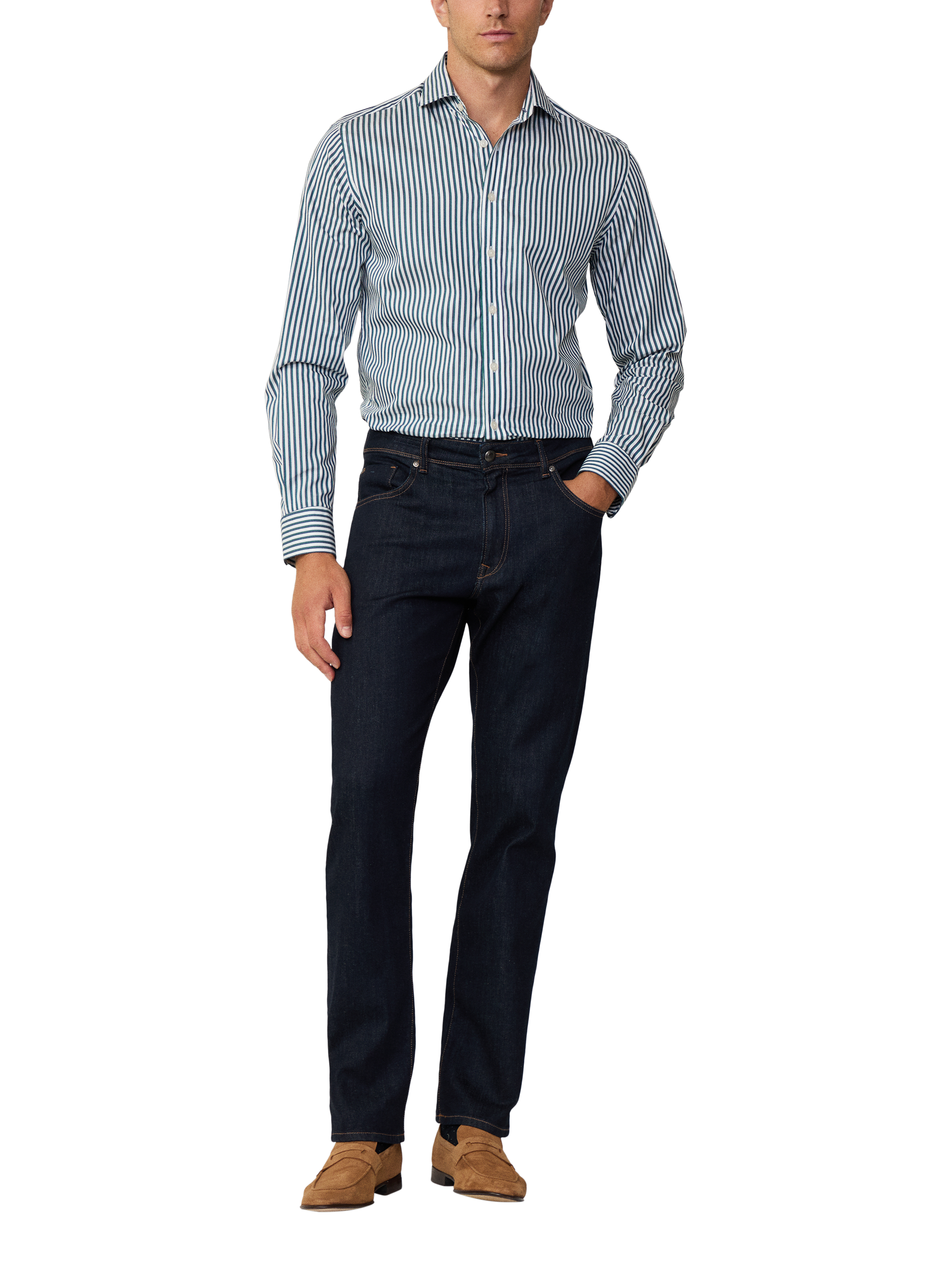 Product image 1 of 3, which shows Hackett London Classic Fit Stretch Jeans, Denim Blue, 30R