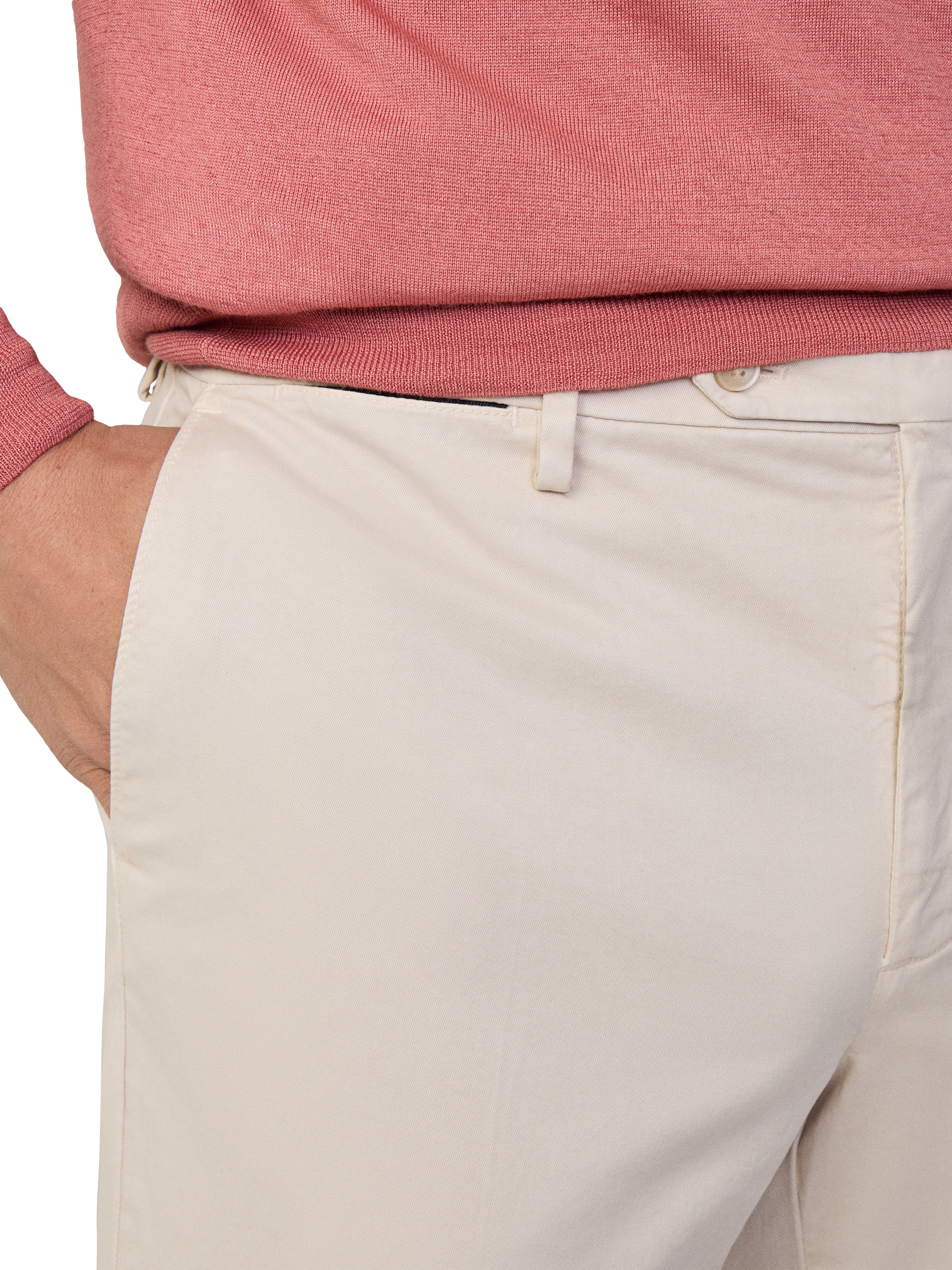 Product image 4 of 7, which shows Hackett London Cotton Blend Slim Fit Trousers, Stone Beige, 28R
