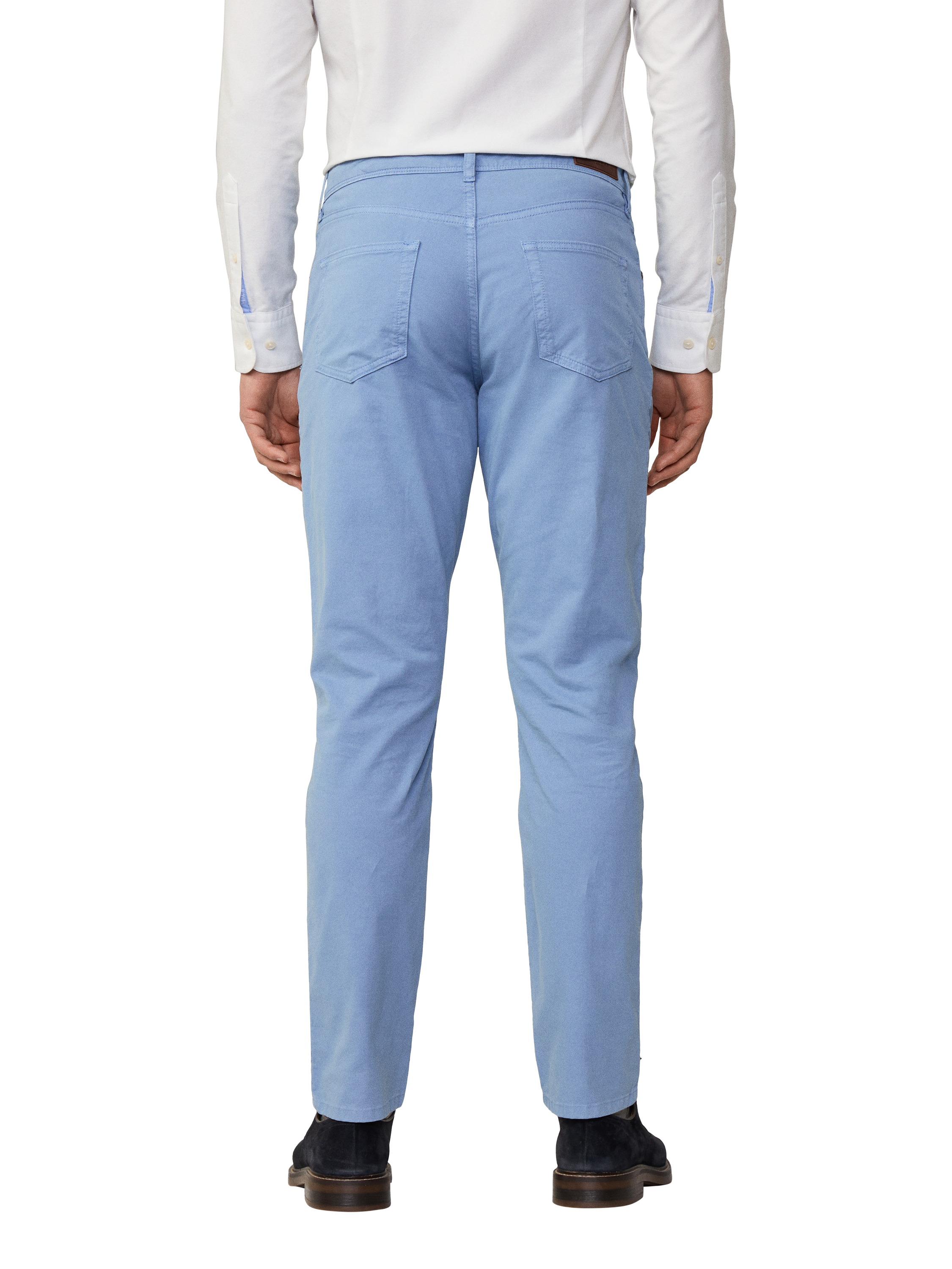 Product image 3 of 7, which shows Hackett London Cotton Blend Straight Fit Chinos, Chambray Blue, 30R