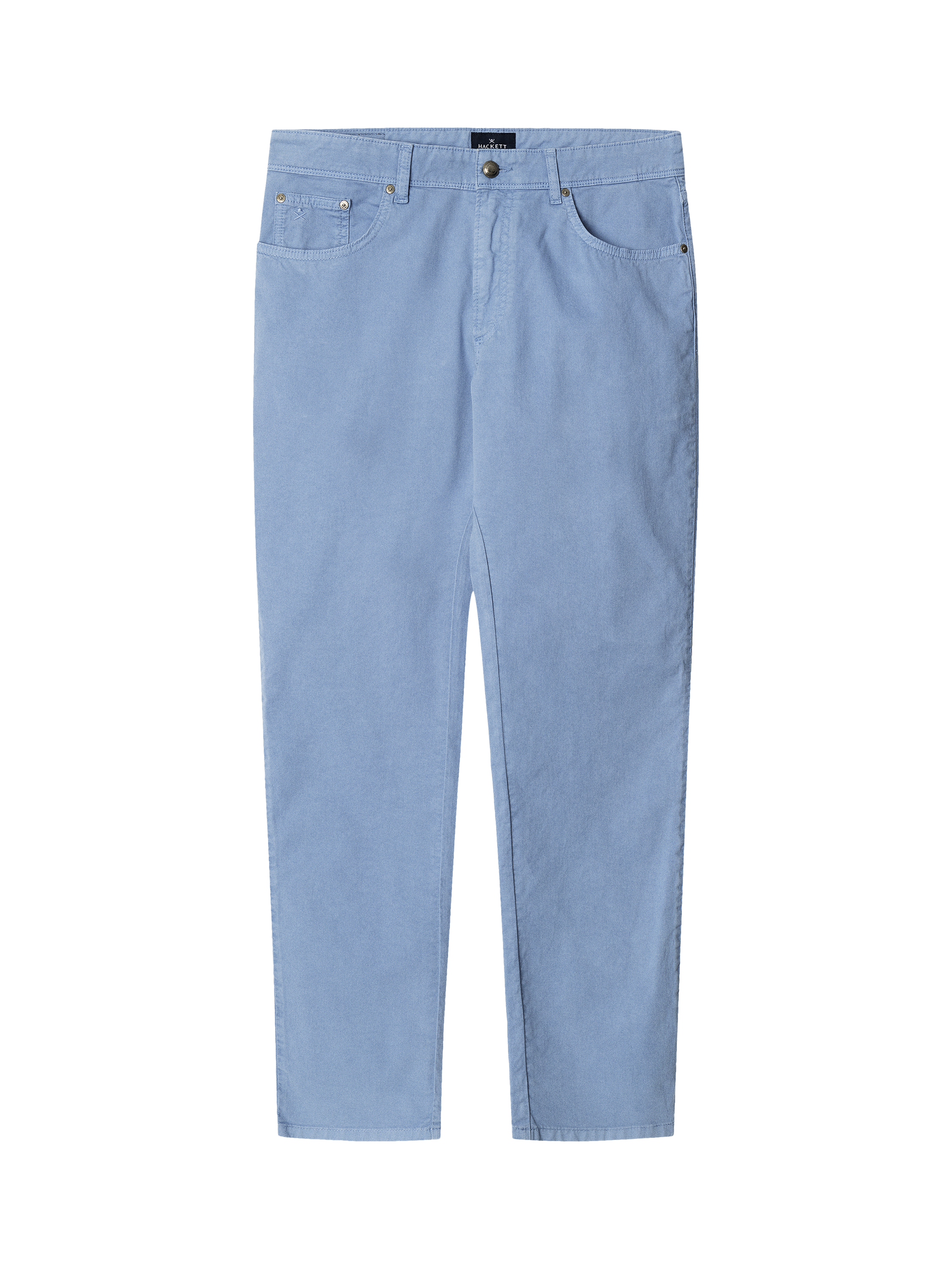 Product image 6 of 7, which shows Hackett London Cotton Blend Straight Fit Chinos, Chambray Blue, 30R