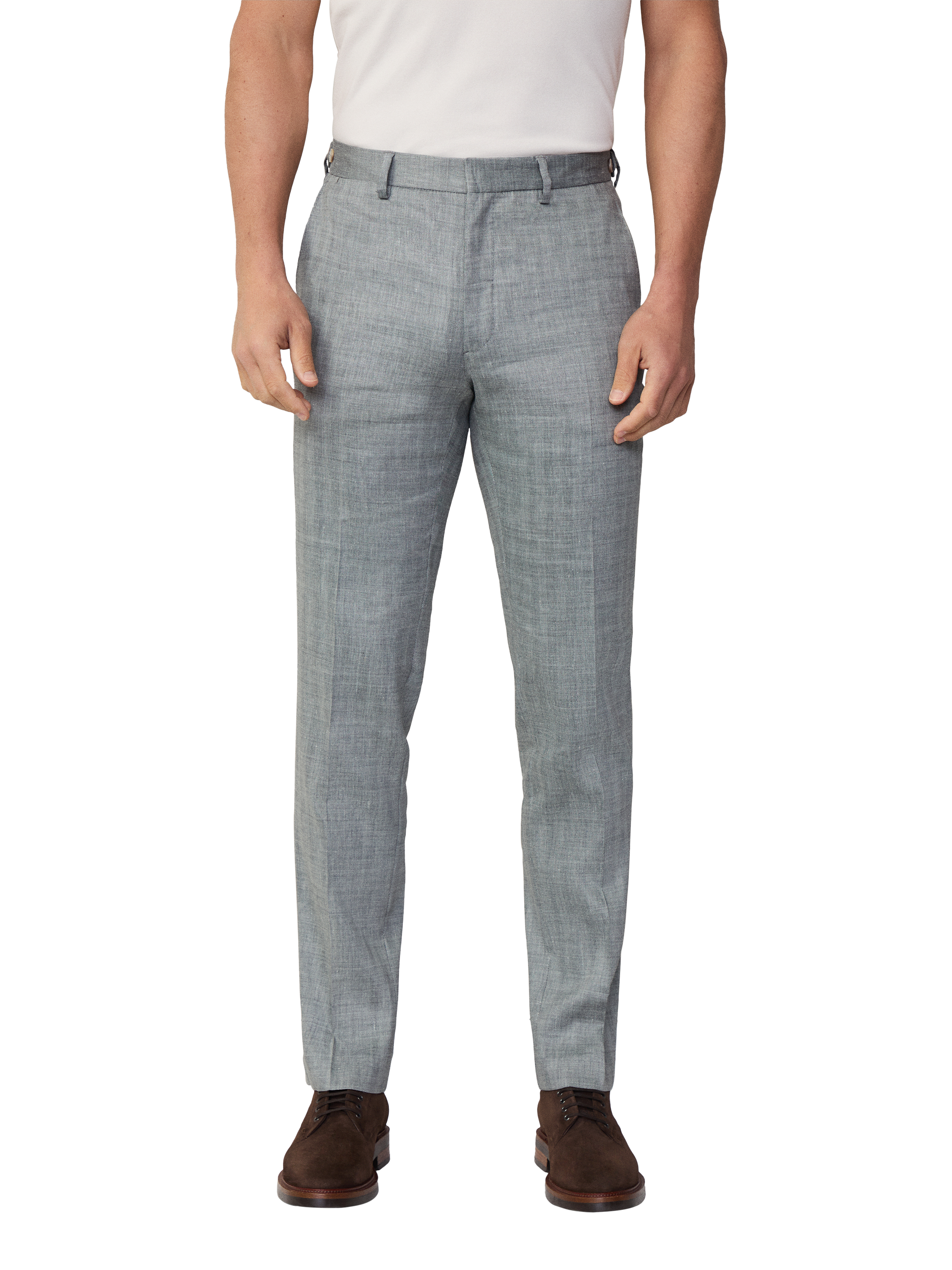 Hackett London Linen Blend Trousers, Grey