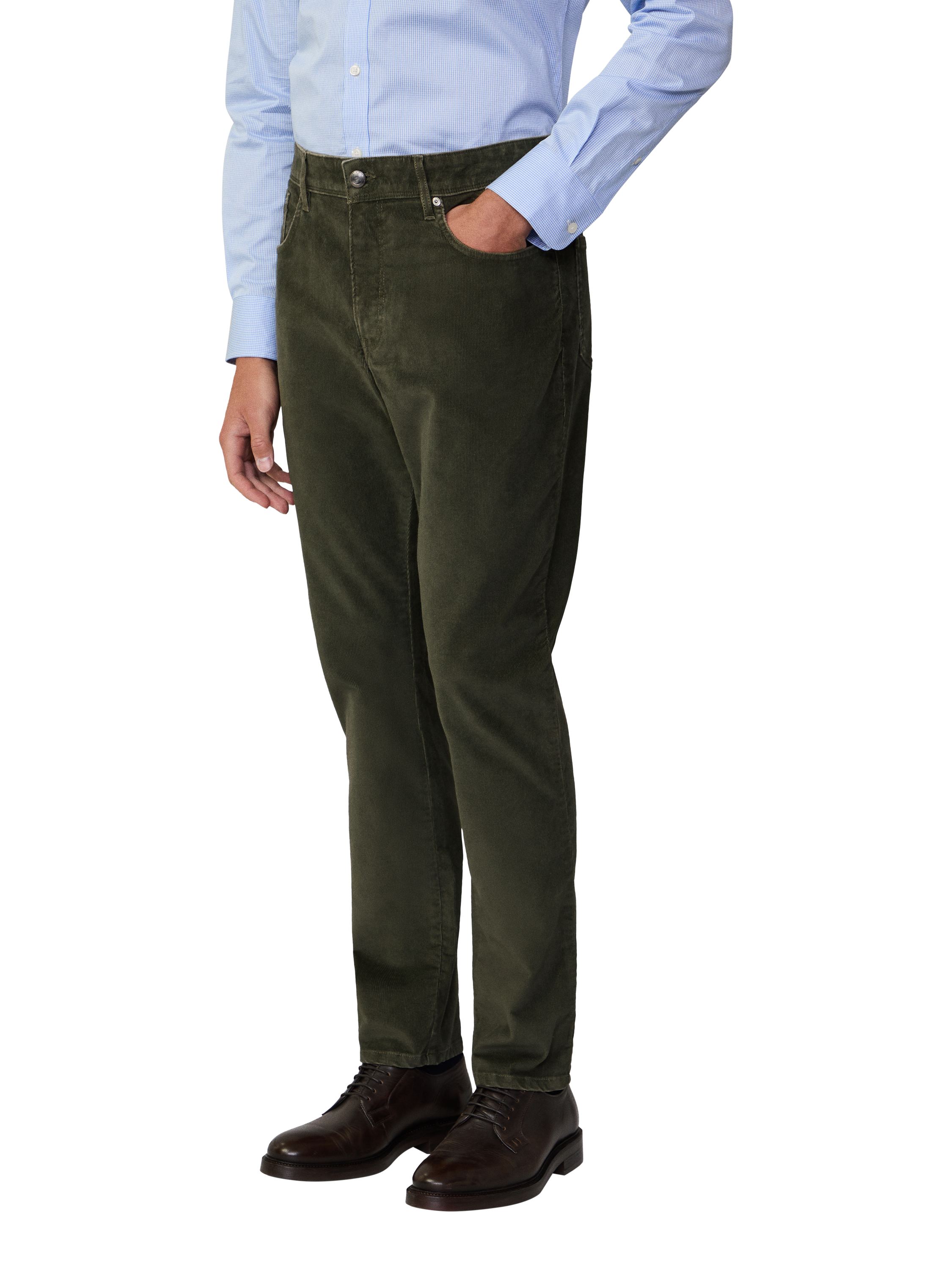 Hackett London Regular Fit Corduroy Trousers, Dusky Green
