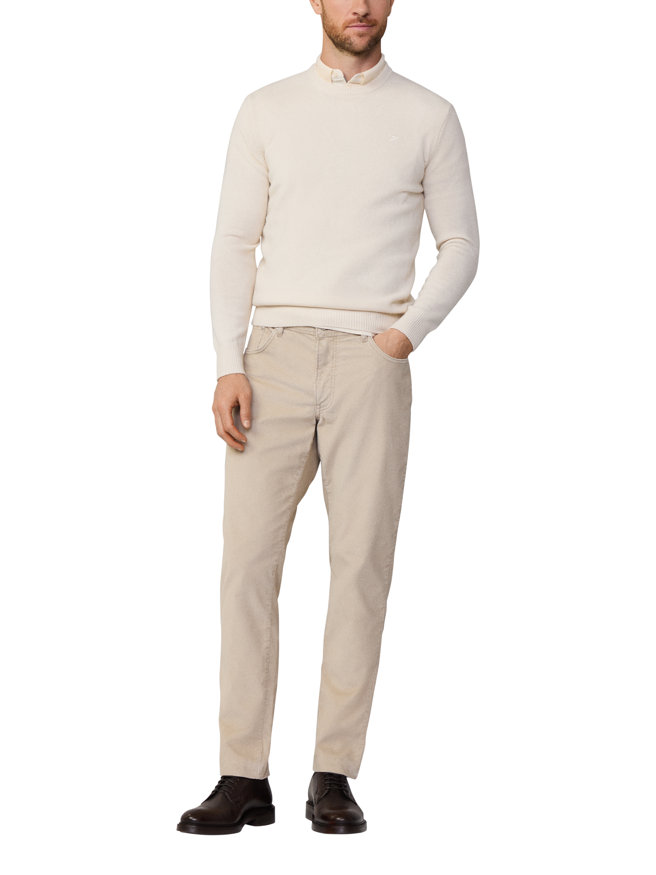 Hackett London Cotton Blend Straight Fit Chinos, Antique White