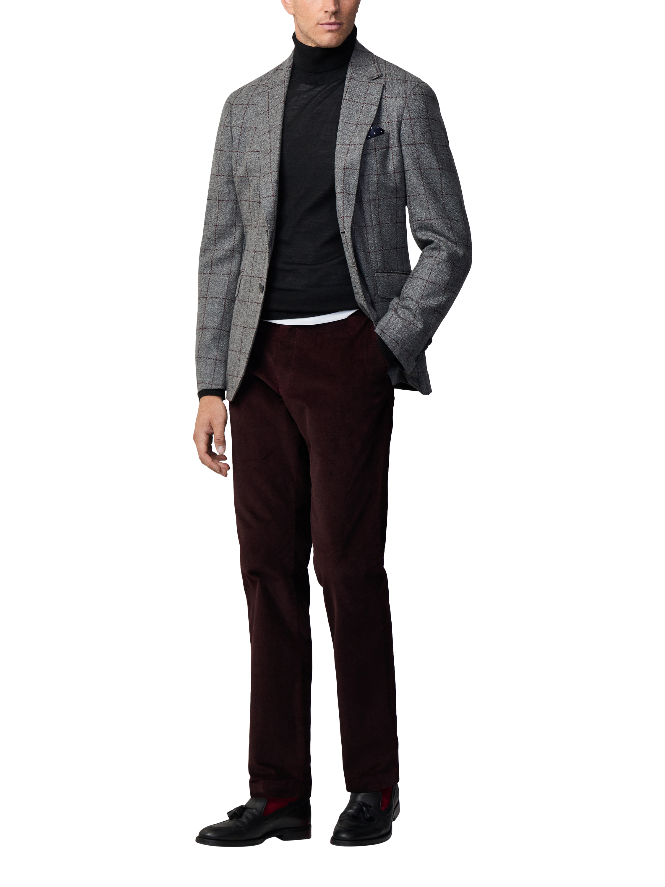 Hackett London Stretch Cotton Corduroy Chino Trousers, Winter Red