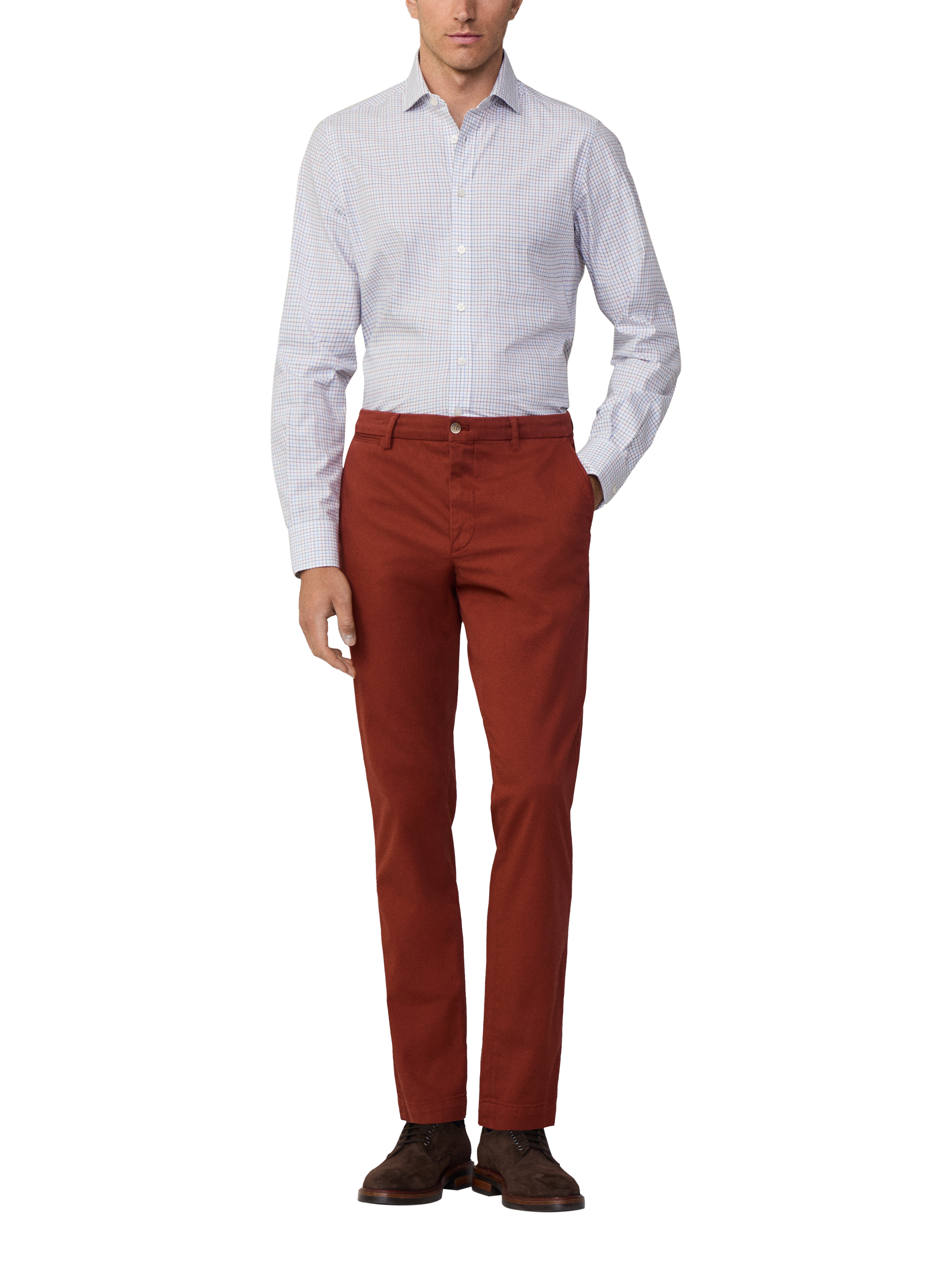 Product image 3 of 8, which shows Hackett London Slim Fit Chinos, Cognac Brown, 30R