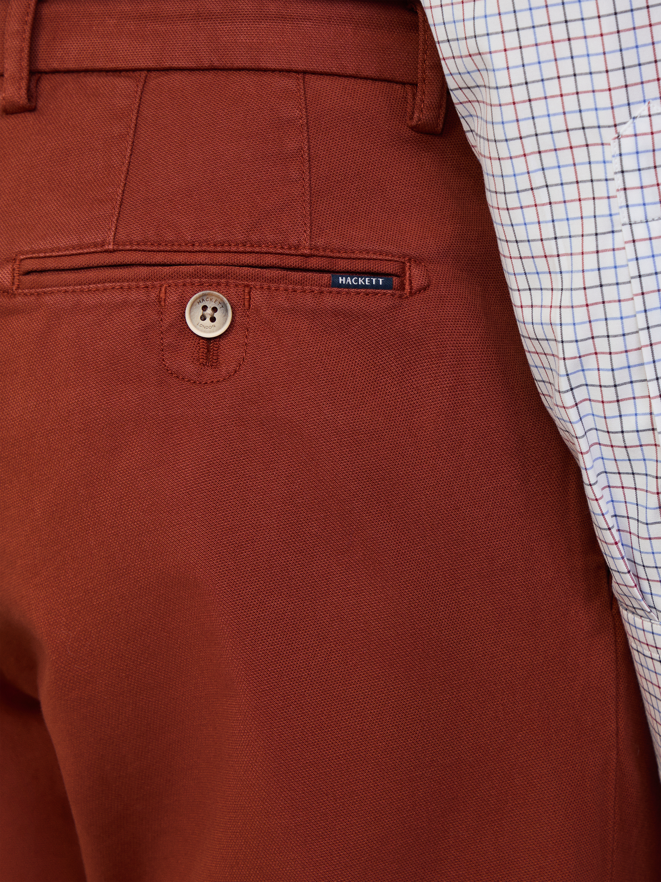 Product image 6 of 8, which shows Hackett London Slim Fit Chinos, Cognac Brown, 30R