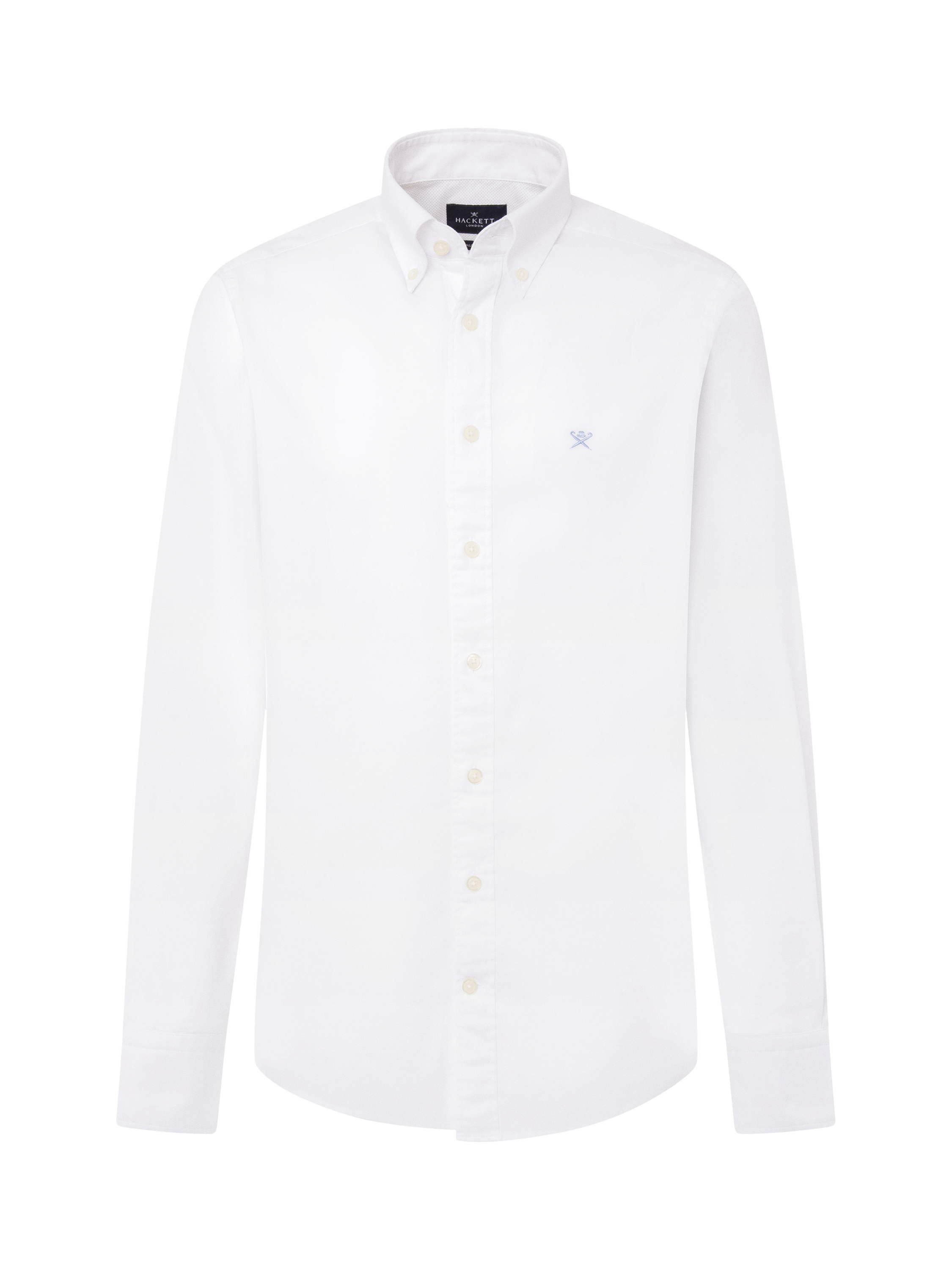 Product image 6 of 7, which shows Hackett London Tailored Fit Brompton Collar Oxford Cotton Shirt, Optic White, XS