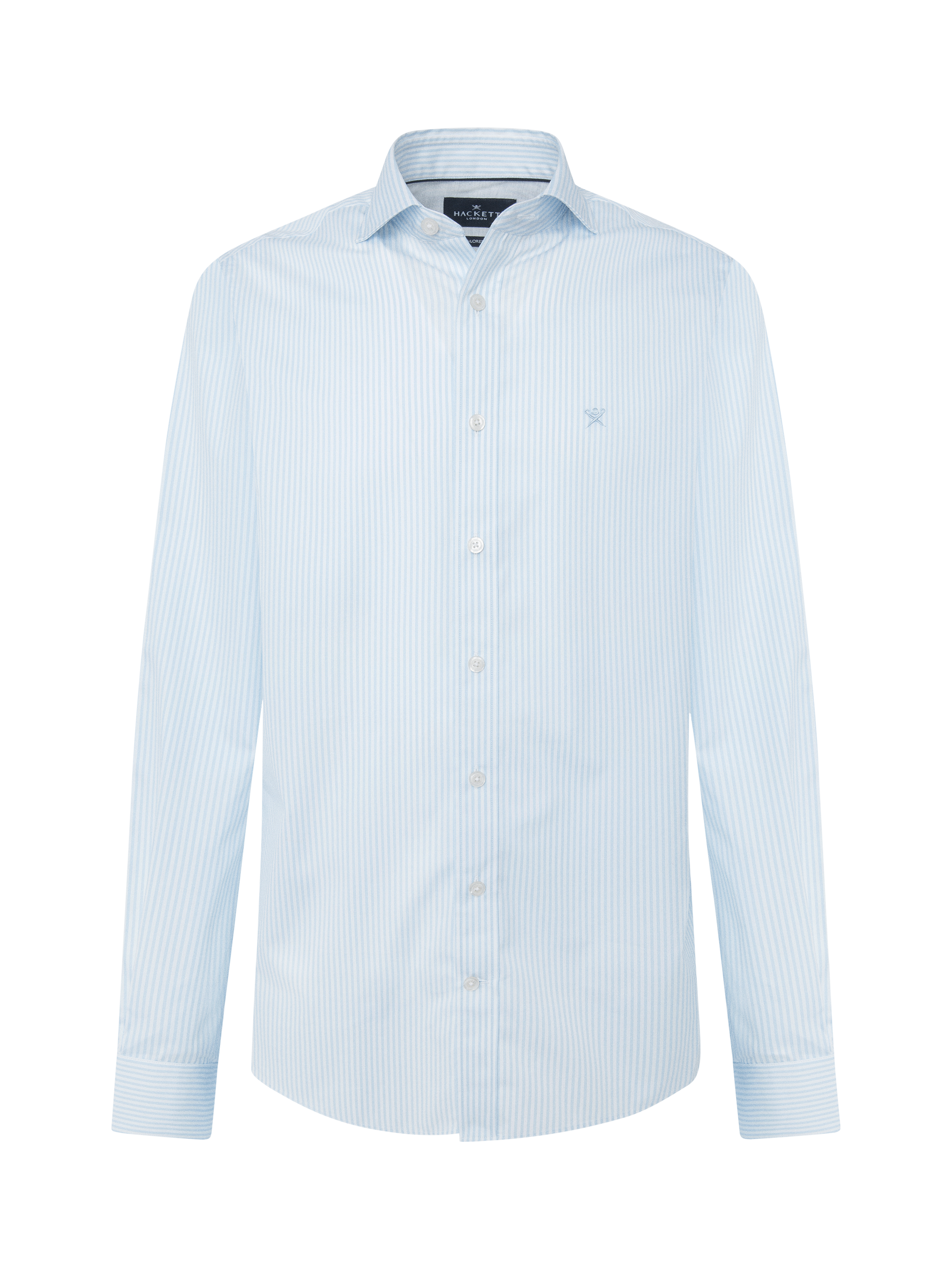 Product image 6 of 7, which shows Hackett London Tailored Fit Stripe Cotton Shirt, Sky Blue, Sky Blue, L