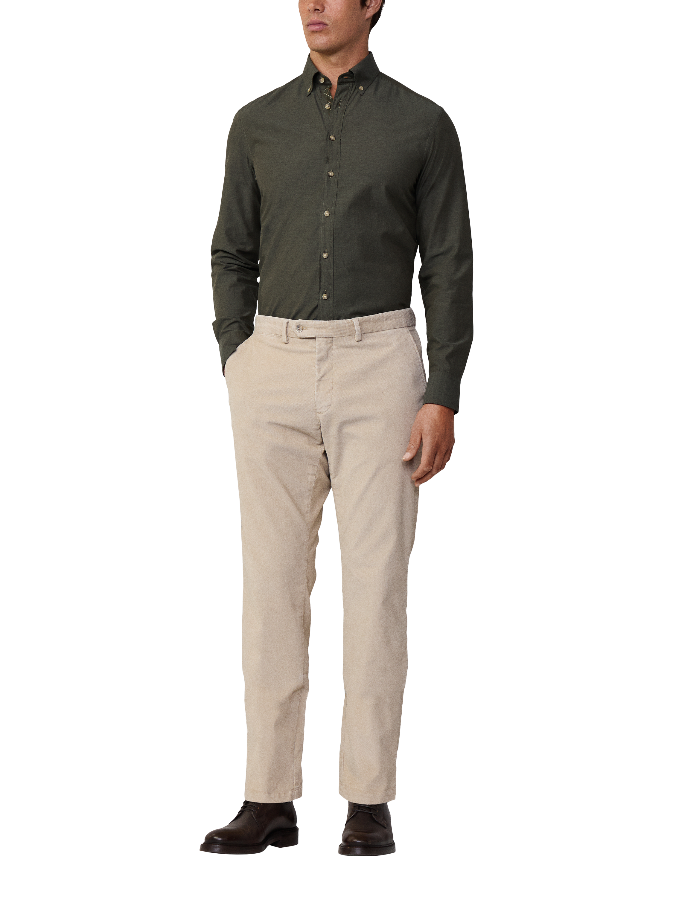 Hackett London Cotton Tailored Fit Shirt, Green