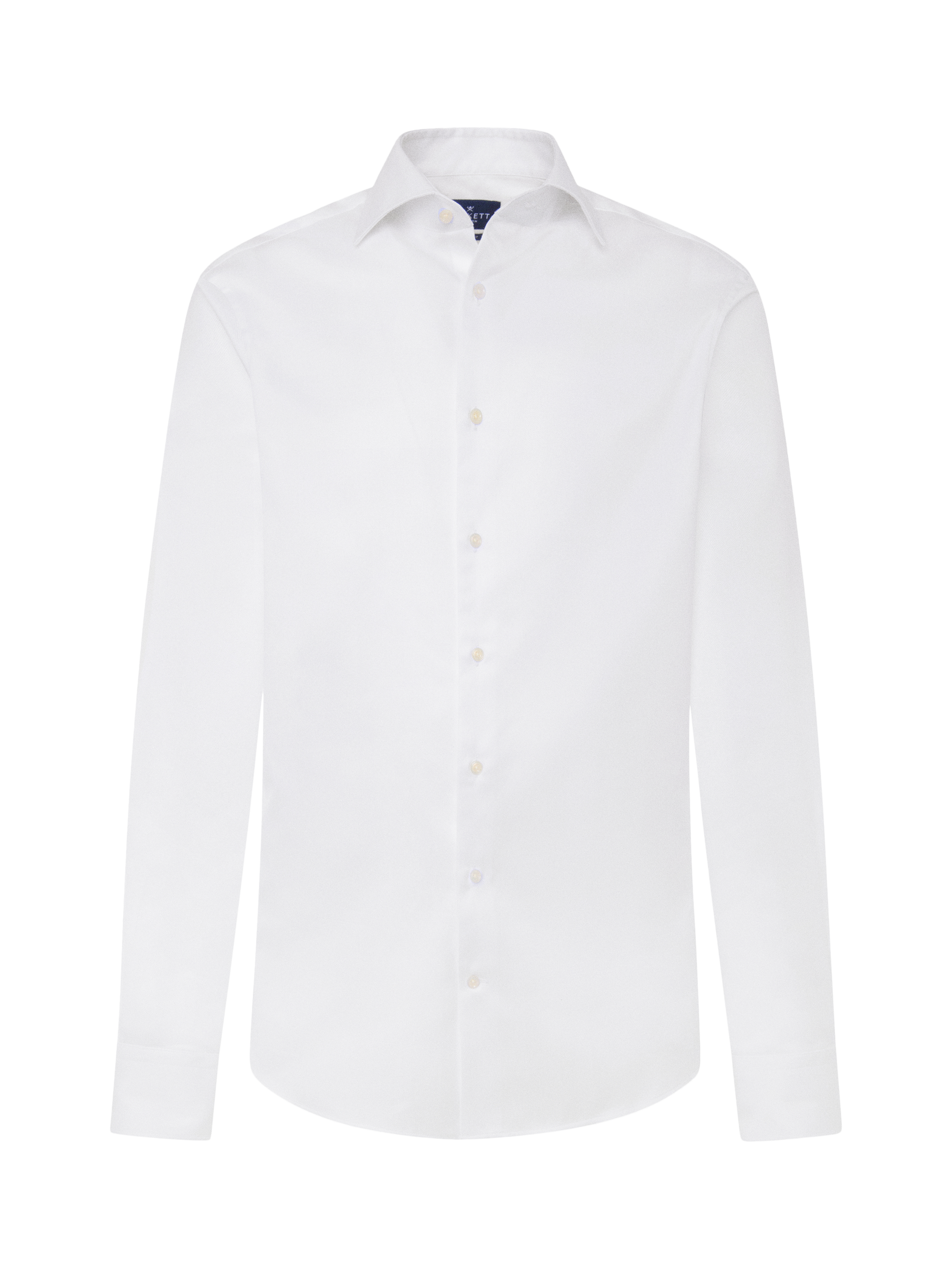 Product image 6 of 6, which shows Hackett London Tailored Fit Cutaway Collar Cotton Herringbone Shirt, White, S