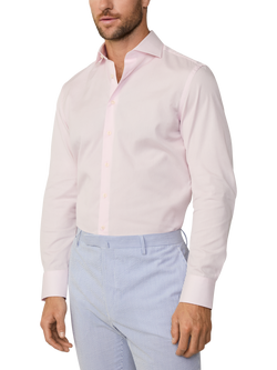 Hackett London Slim Fit Poplin Cotton Shirt - view 2, Pink