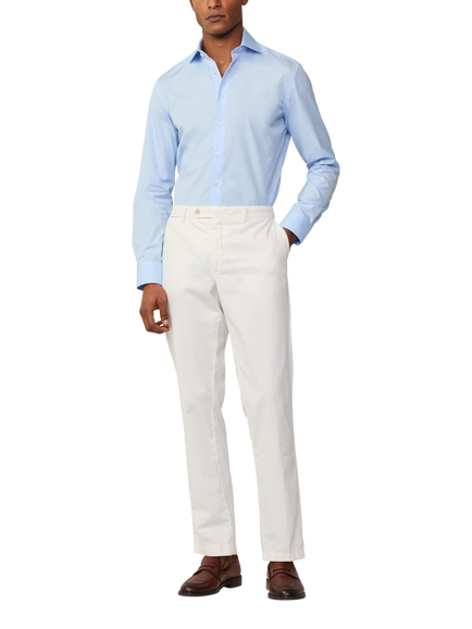 Hackett London Slim Fit Poplin Cotton Shirt, Sky Blue