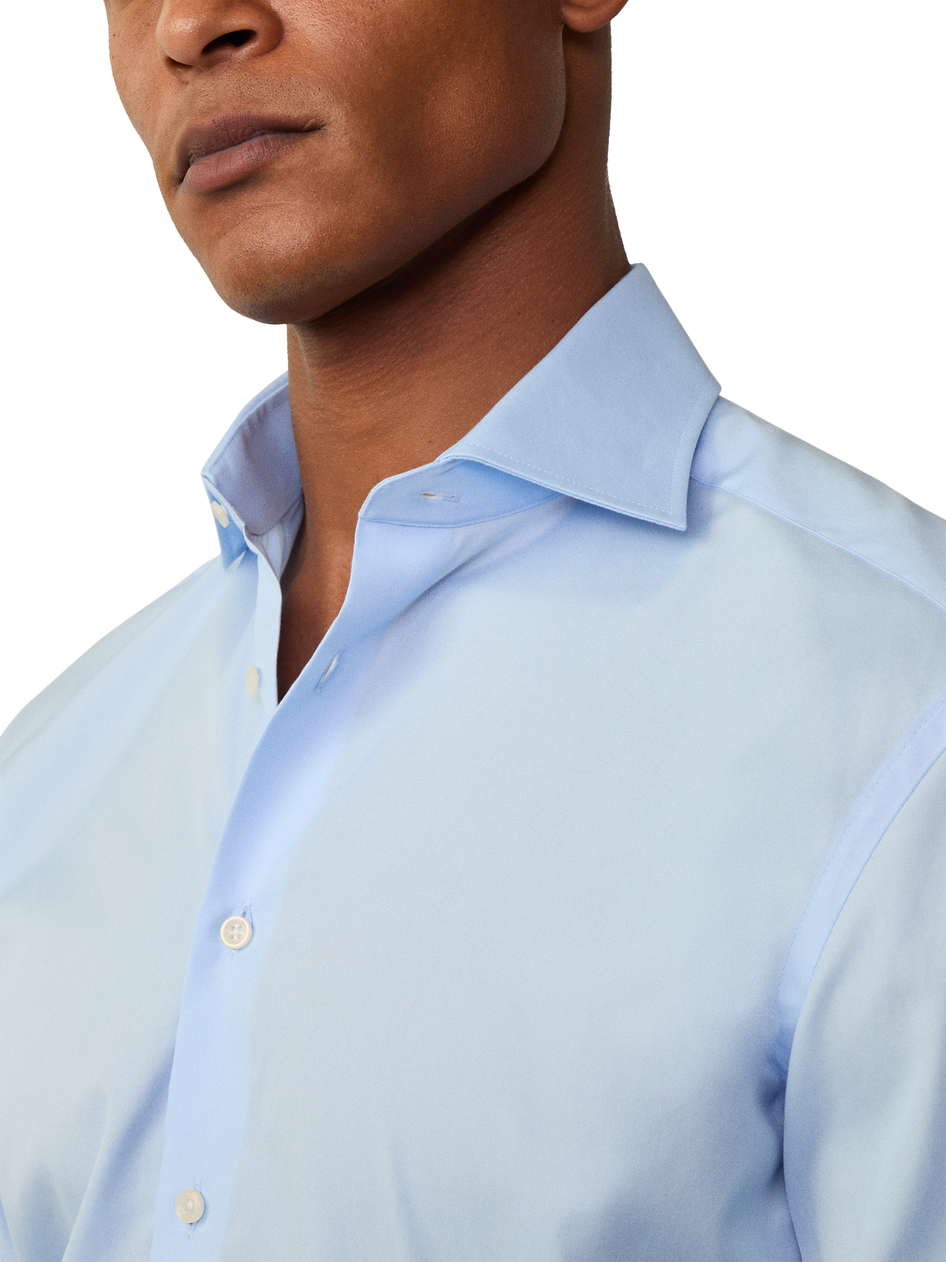 Product image 4 of 8, which shows Hackett London Slim Fit Poplin Cotton Shirt, Sky Blue, S