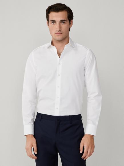 Hackett London Slim Fit Poplin Cotton Shirt, White