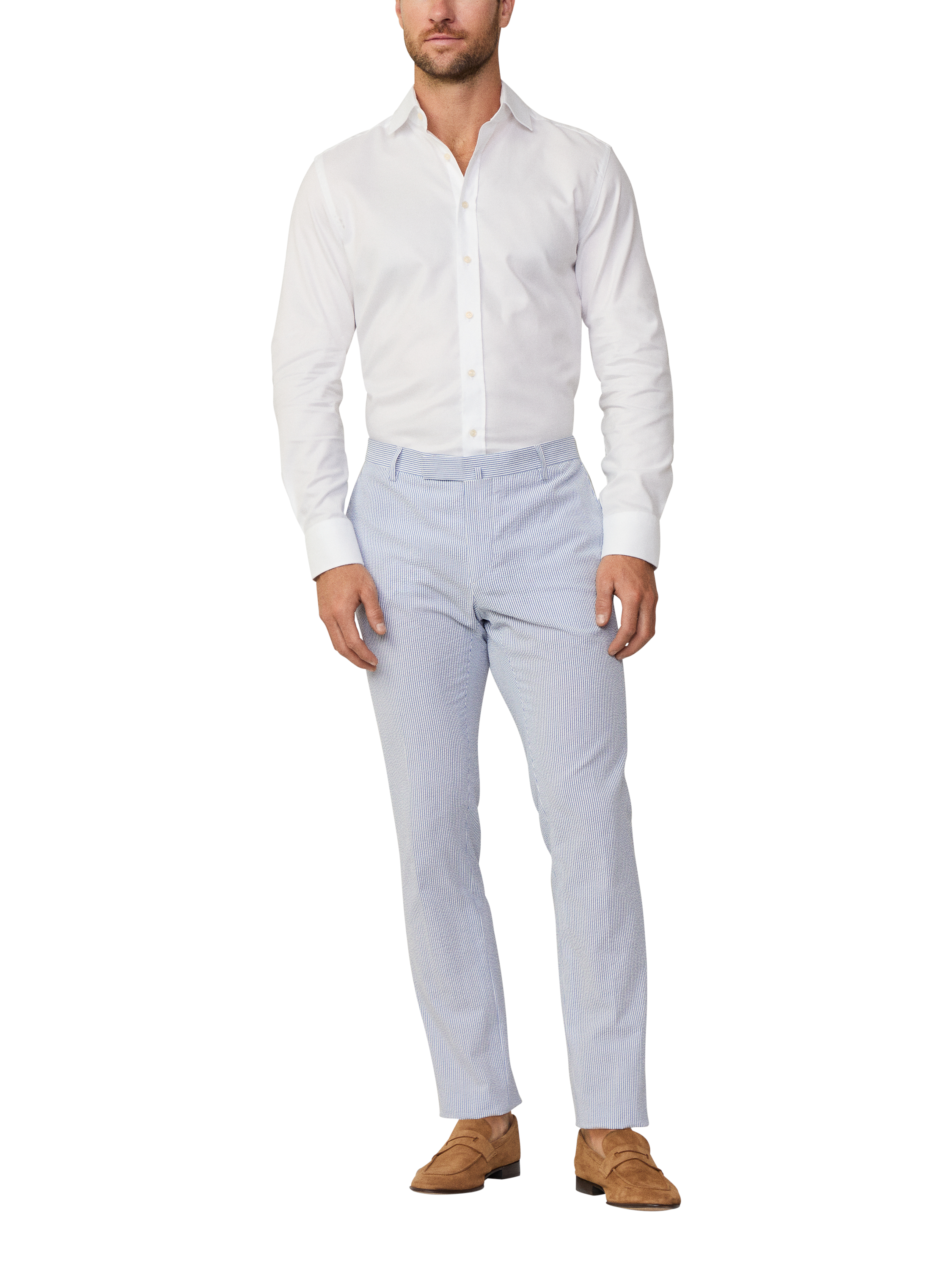 Product image 1 of 8, which shows Hackett London Slim Fit Oxford Cotton Shirt, White, S-M