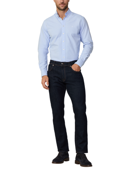 Hackett London Slim Fit Brompton Collar Oxford Cotton Shirt, Sky Blue