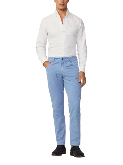 Hackett London Slim Fit Brompton Collar Oxford Cotton Shirt, White