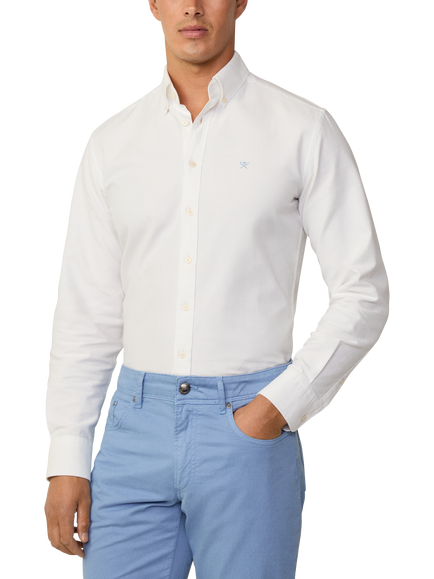 Hackett London Slim Fit Brompton Collar Oxford Cotton Shirt - view 2, White