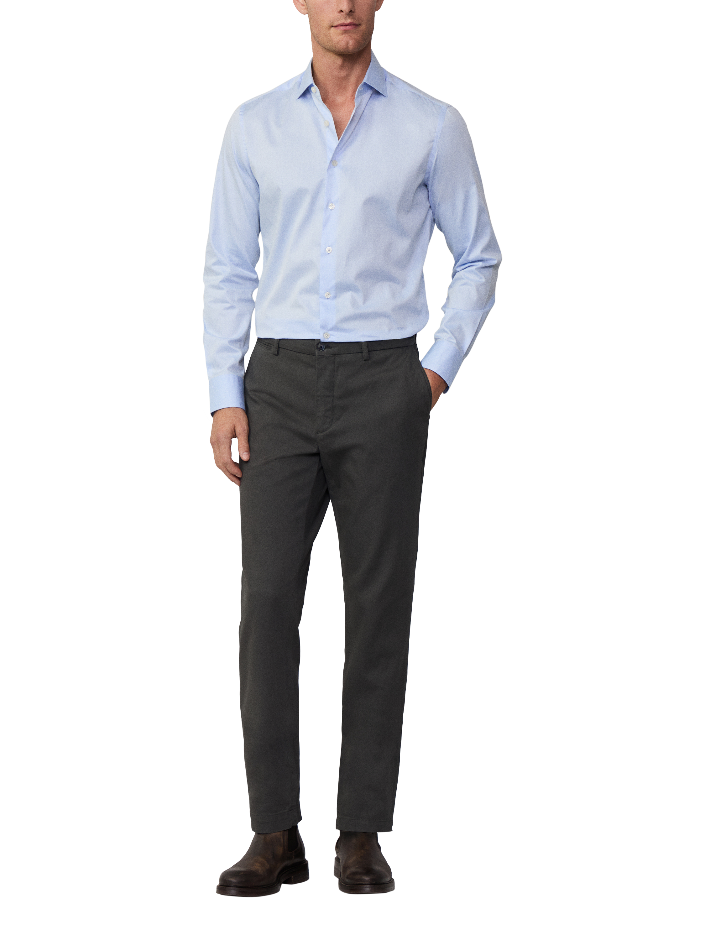 Hackett London Slim Fit Cotton Twill Shirt, Blue