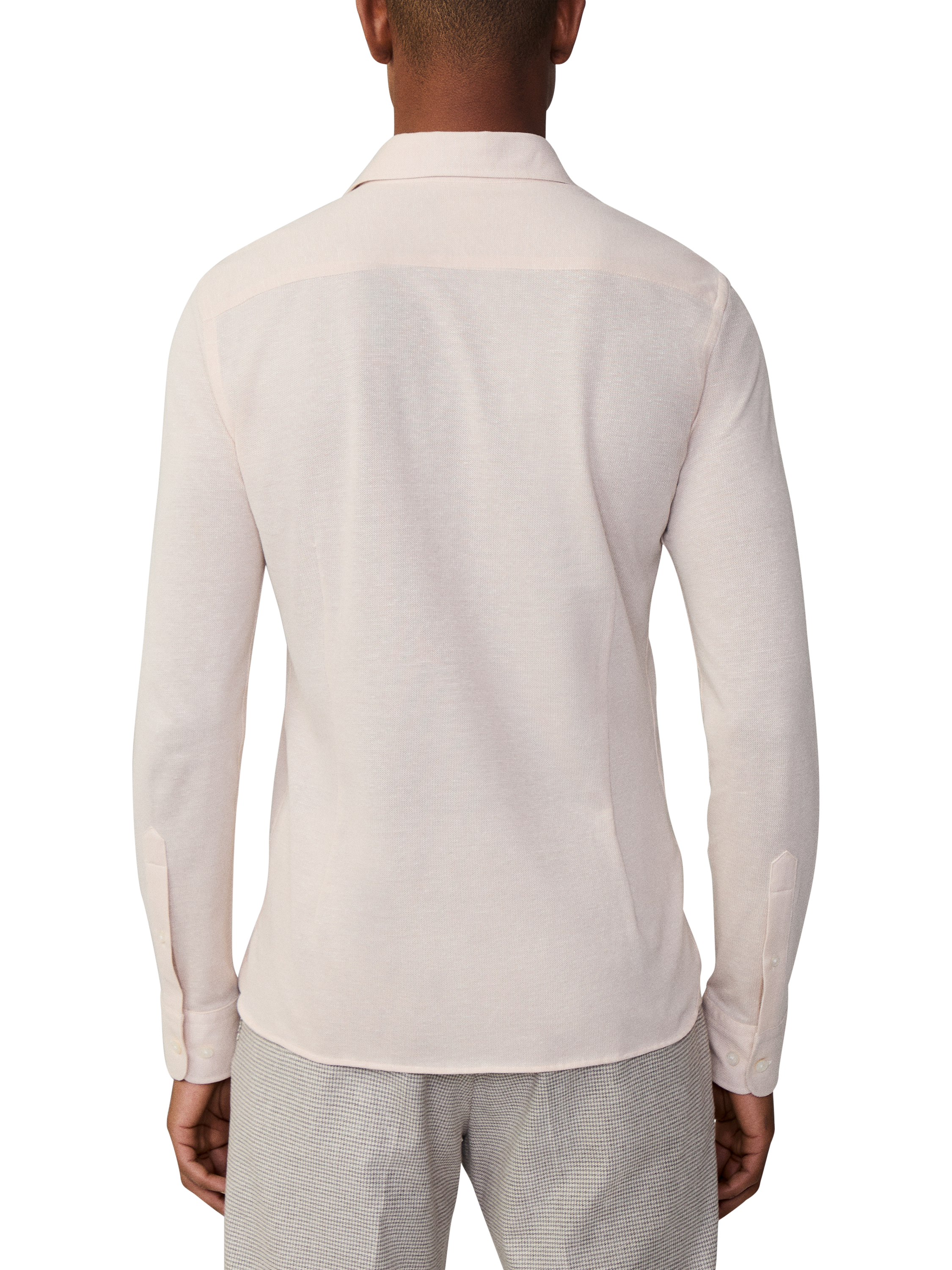 Product image 2 of 6, which shows Hackett London Stretch Pique Cotton Shirt, Tan Brown, S