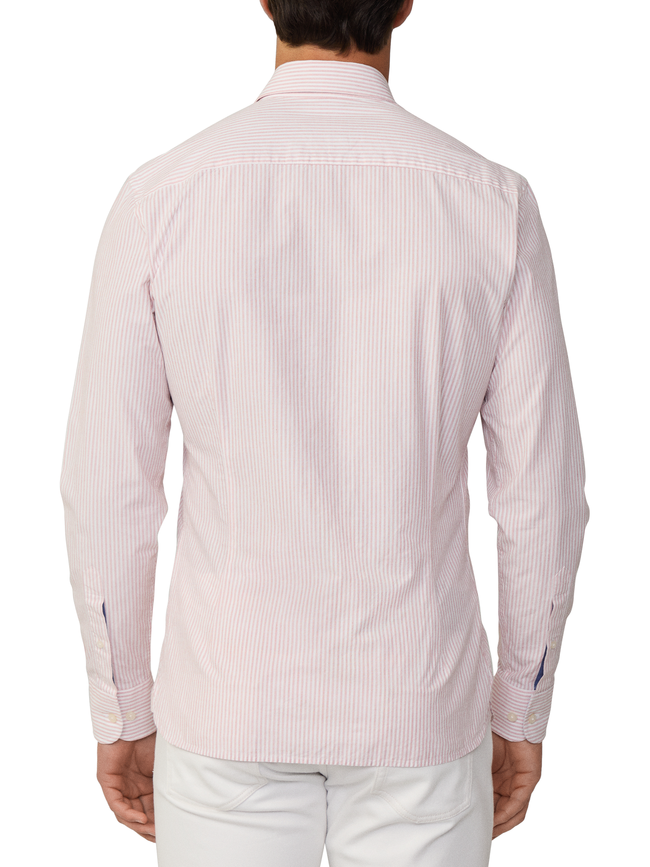 Product image 3 of 6, which shows Hackett London Bengal Stripe Cotton Shirt, Red/White, XS
