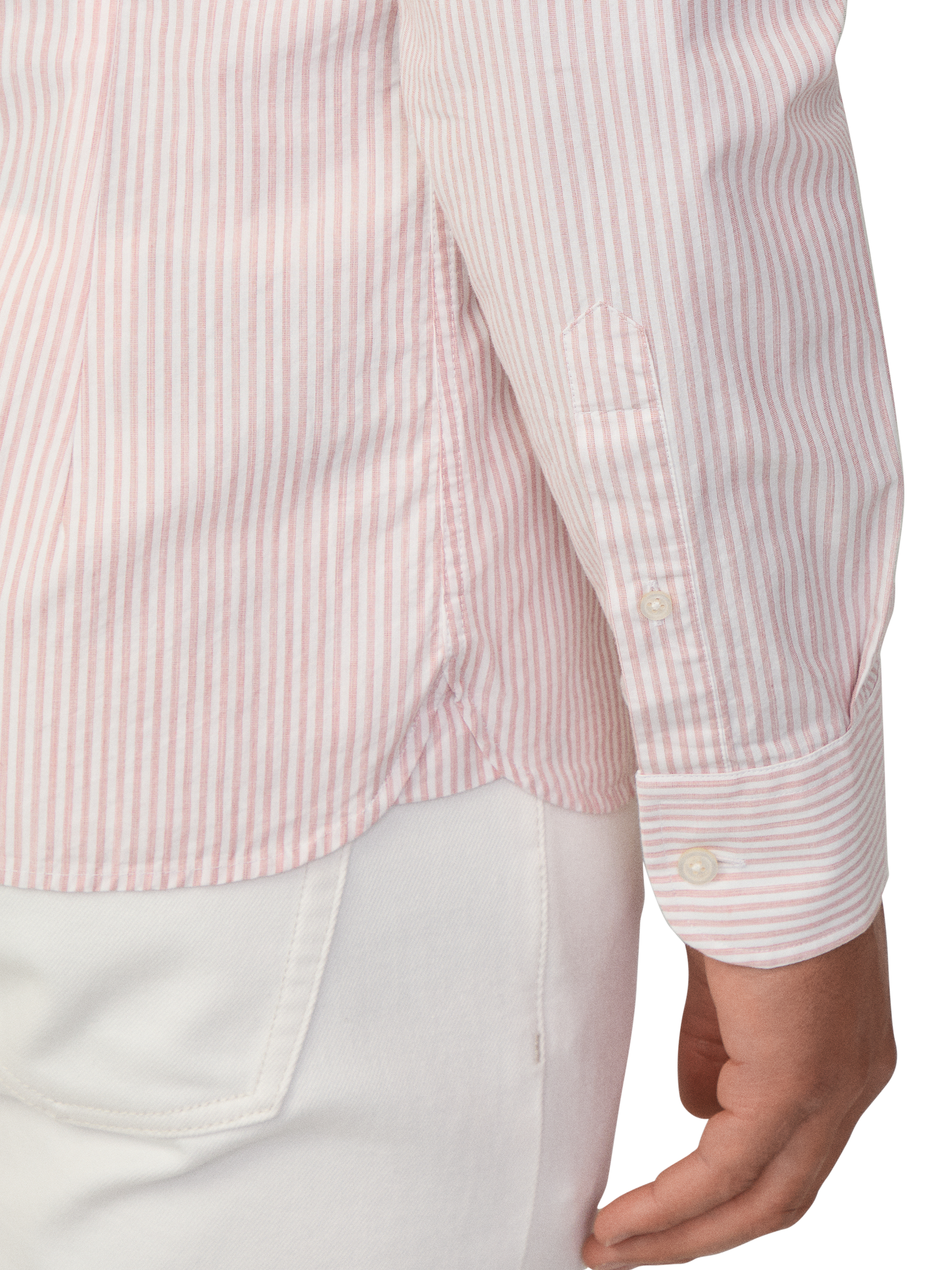 Product image 5 of 6, which shows Hackett London Bengal Stripe Cotton Shirt, Red/White, XS