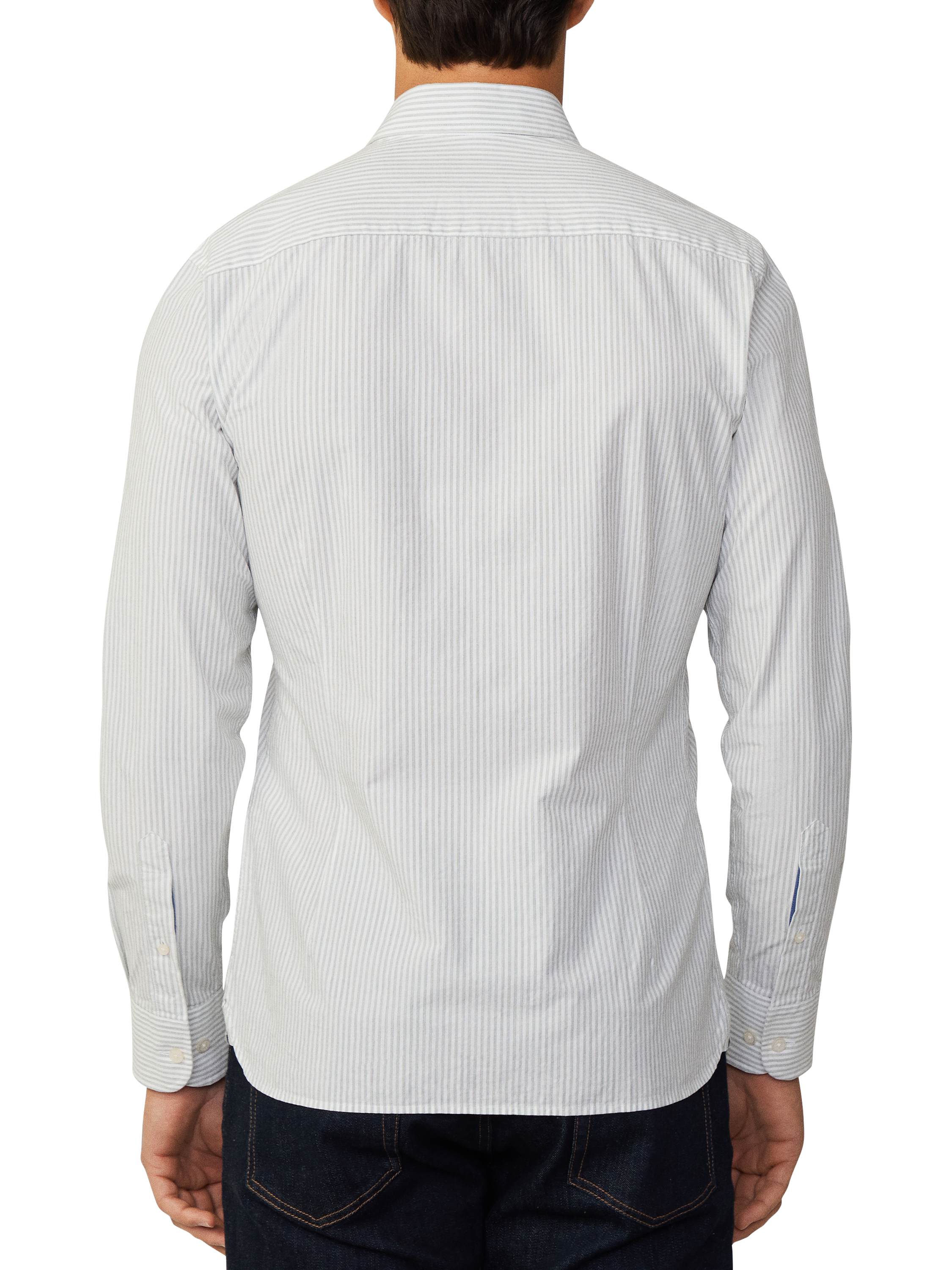 Product image 3 of 6, which shows Hackett London Bengal Stripe Cotton Shirt, Green/White, XS