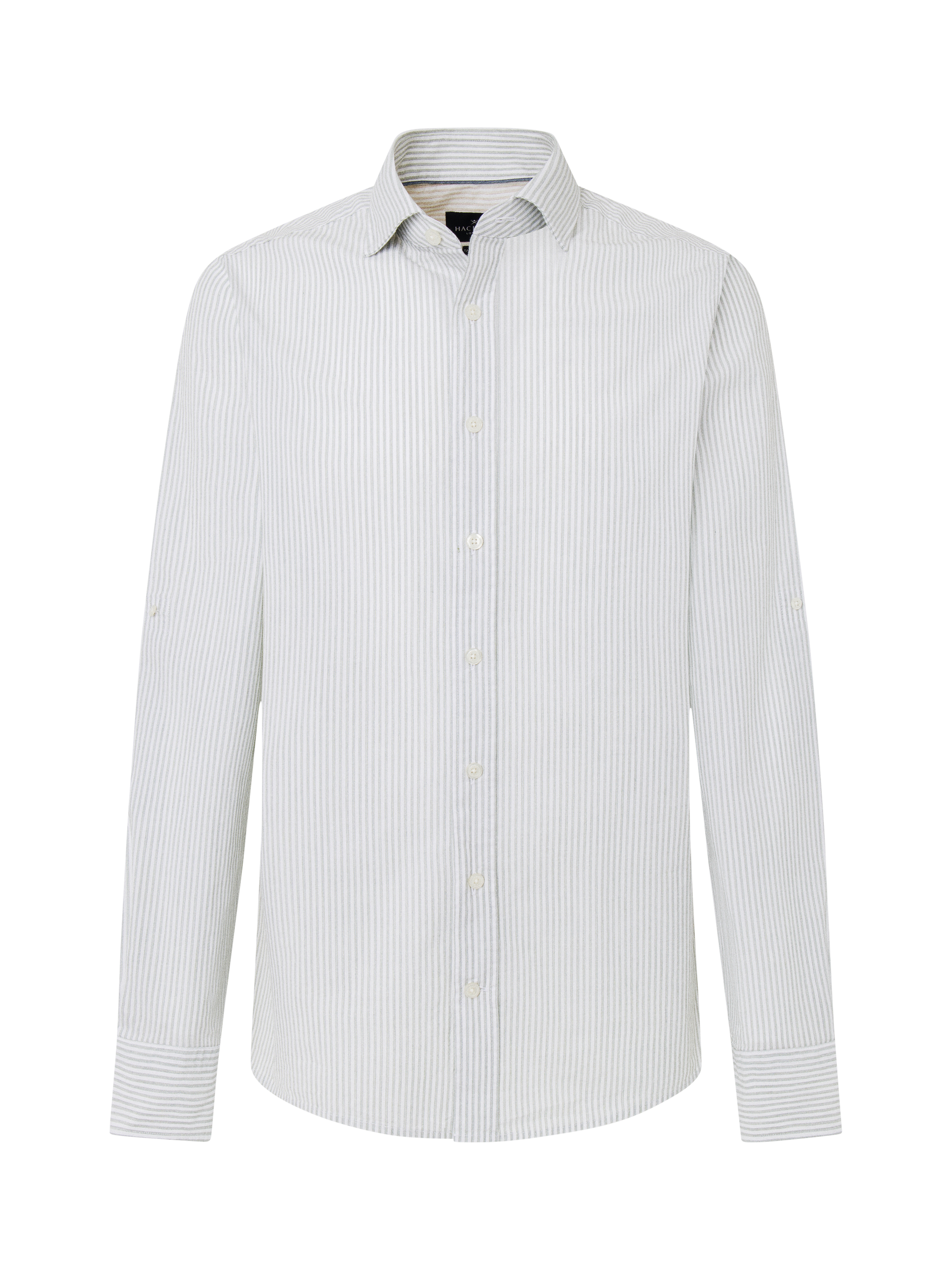 Product image 6 of 6, which shows Hackett London Bengal Stripe Cotton Shirt, Green/White, XS