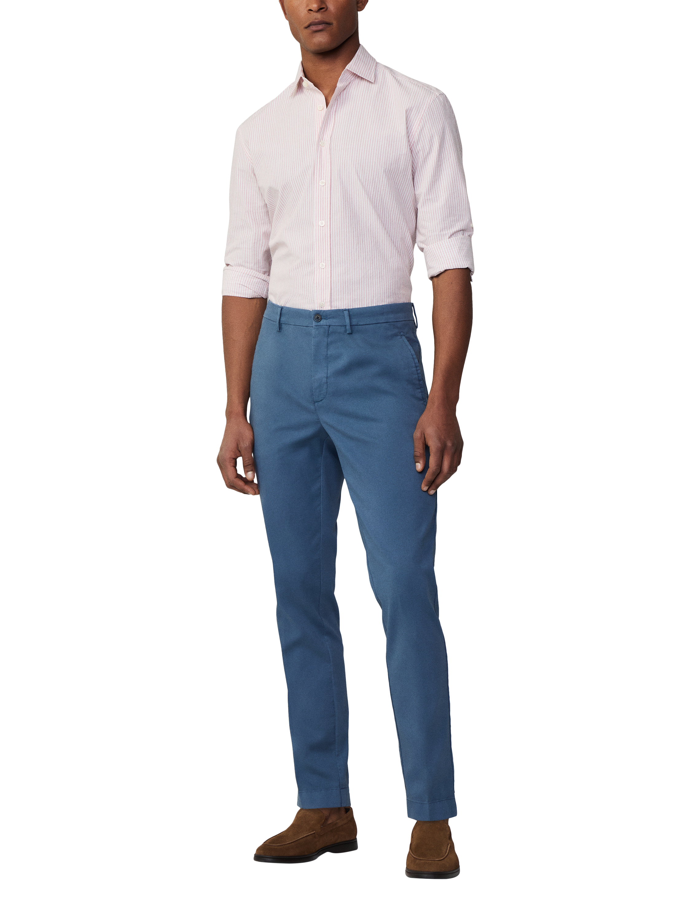 Hackett London Cotton Twill Trousers, Marine Blue