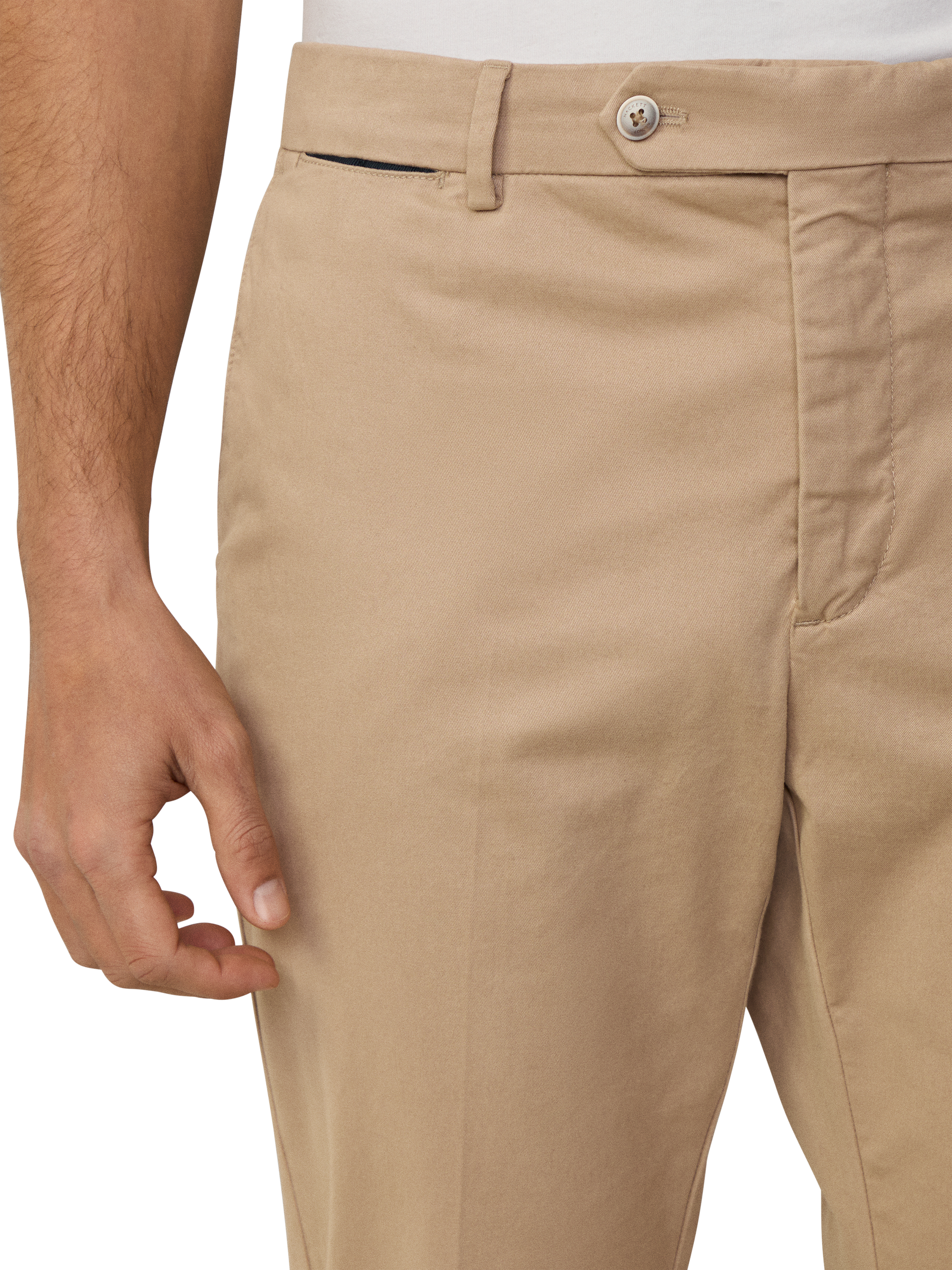 Product image 4 of 7, which shows Hackett London Cotton Blend Slim Fit Chinos, Oat, 28R