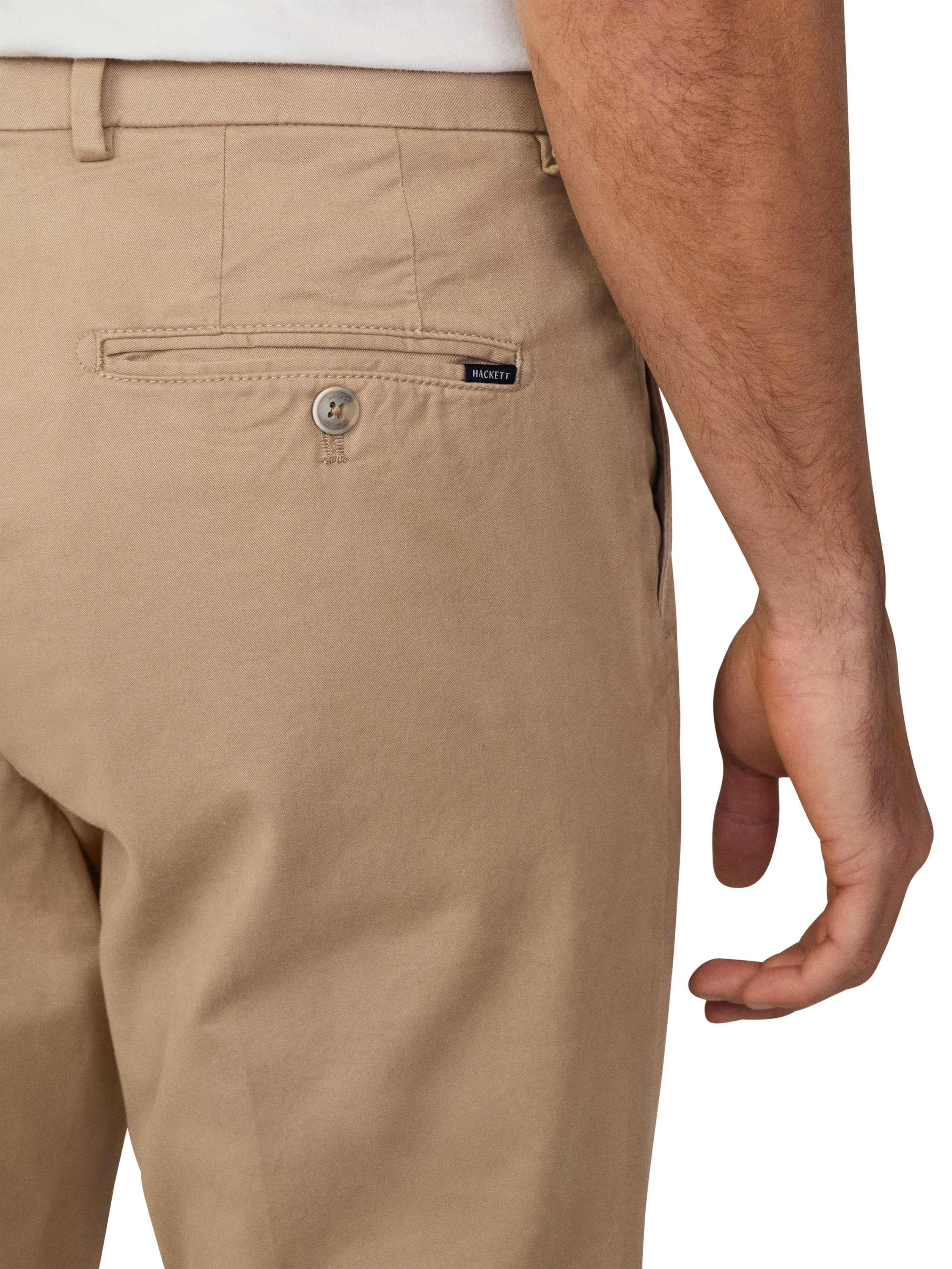 Product image 5 of 7, which shows Hackett London Cotton Blend Slim Fit Chinos, Oat, 28R