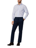 Hackett London Cotton Blend Slim Fit Trousers, Navy Blazer