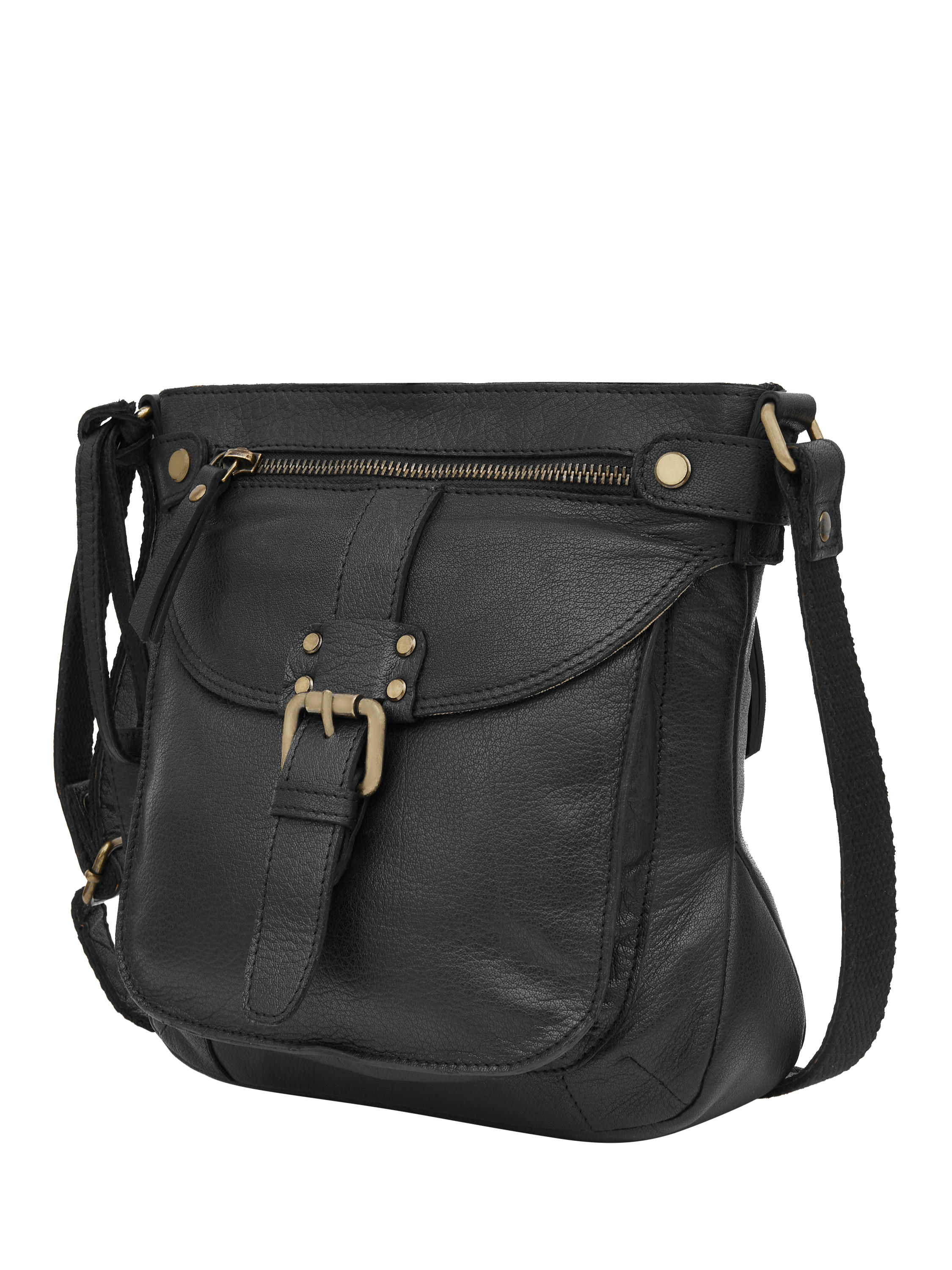 Product image 3 of 4, which shows Celtic & Co. Leather Crossbody Bag, Black