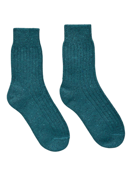 Celtic & Co. Donegal Wool Blend Ribbed Socks, Icelandic Blue