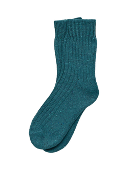 Celtic & Co. Donegal Wool Blend Ribbed Socks - view 2, Icelandic Blue