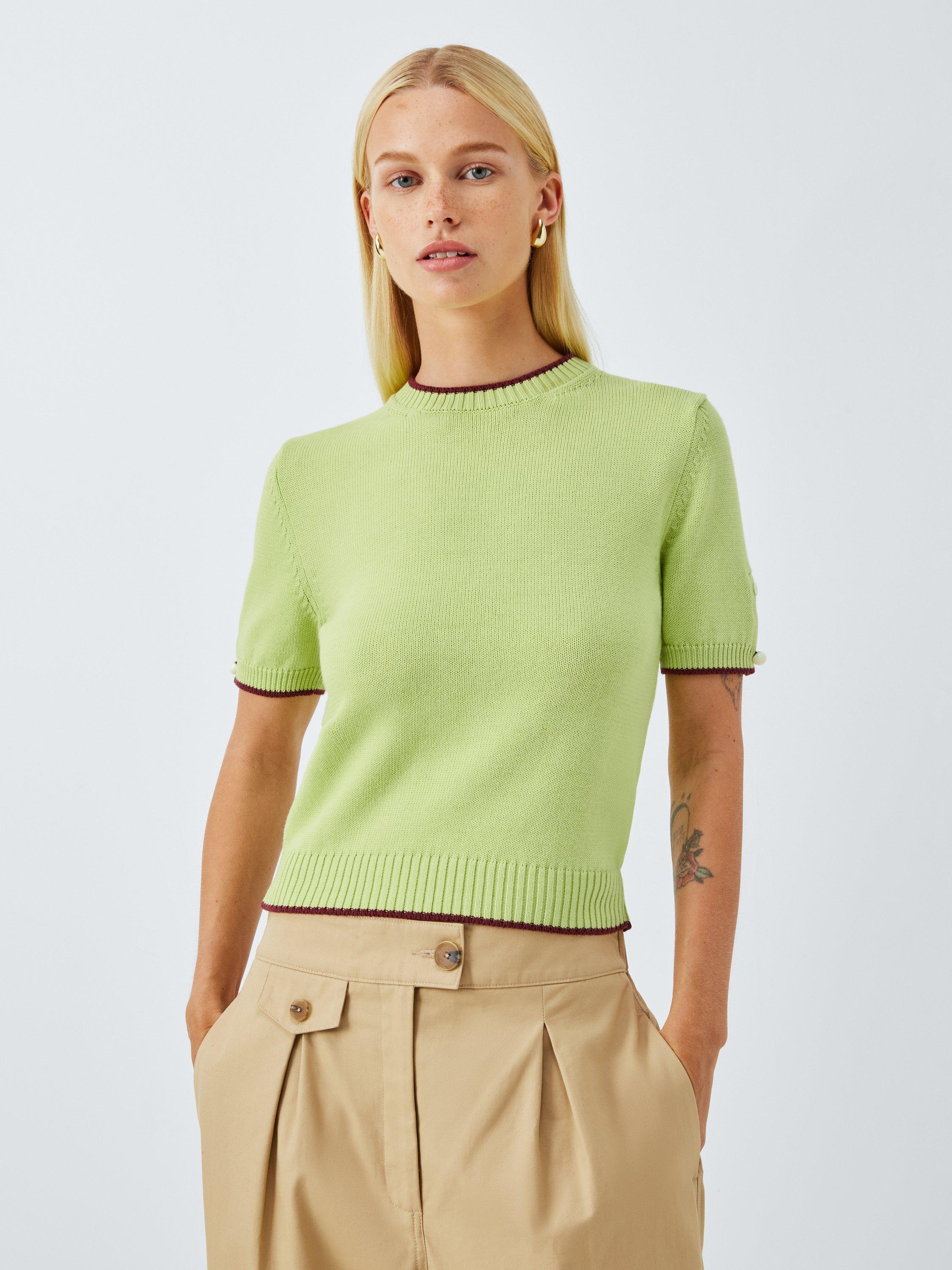 ◆Weekend Max Mara◆DUILIA コットン ショートスリーブ ニット Short-sleeved cotton jumper, lime | Weekend Max Mara
