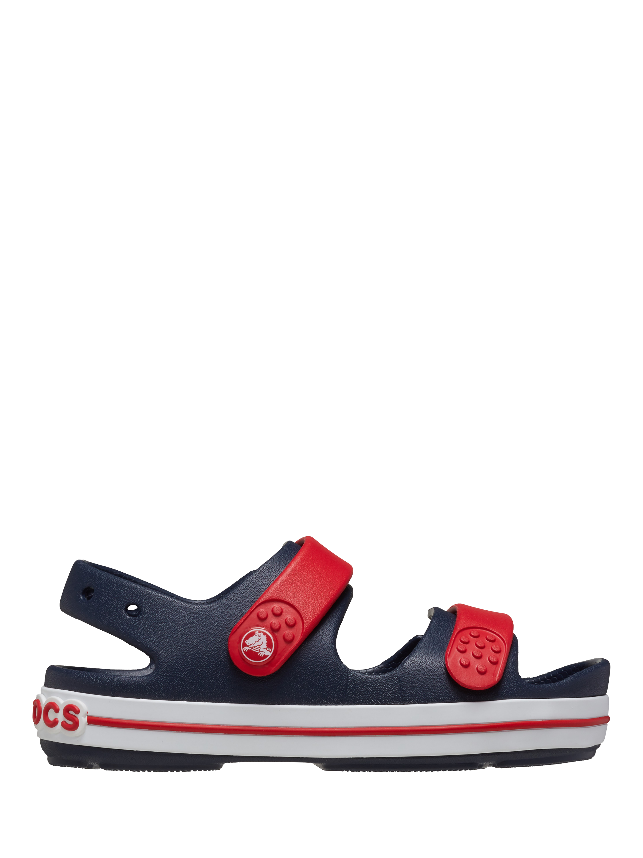 Product image 1 of 6, which shows Crocs Kids' Crocband Cruiser Sandals, Navy/Red, 4 Jnr